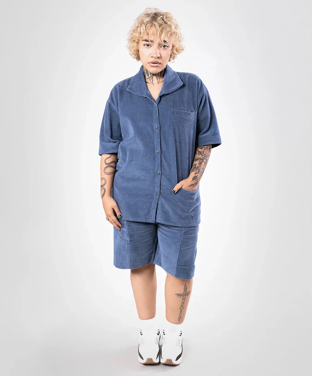 SUPERKICKS | CORDUROY SHIRT { ESTATE BLUE - Image 5