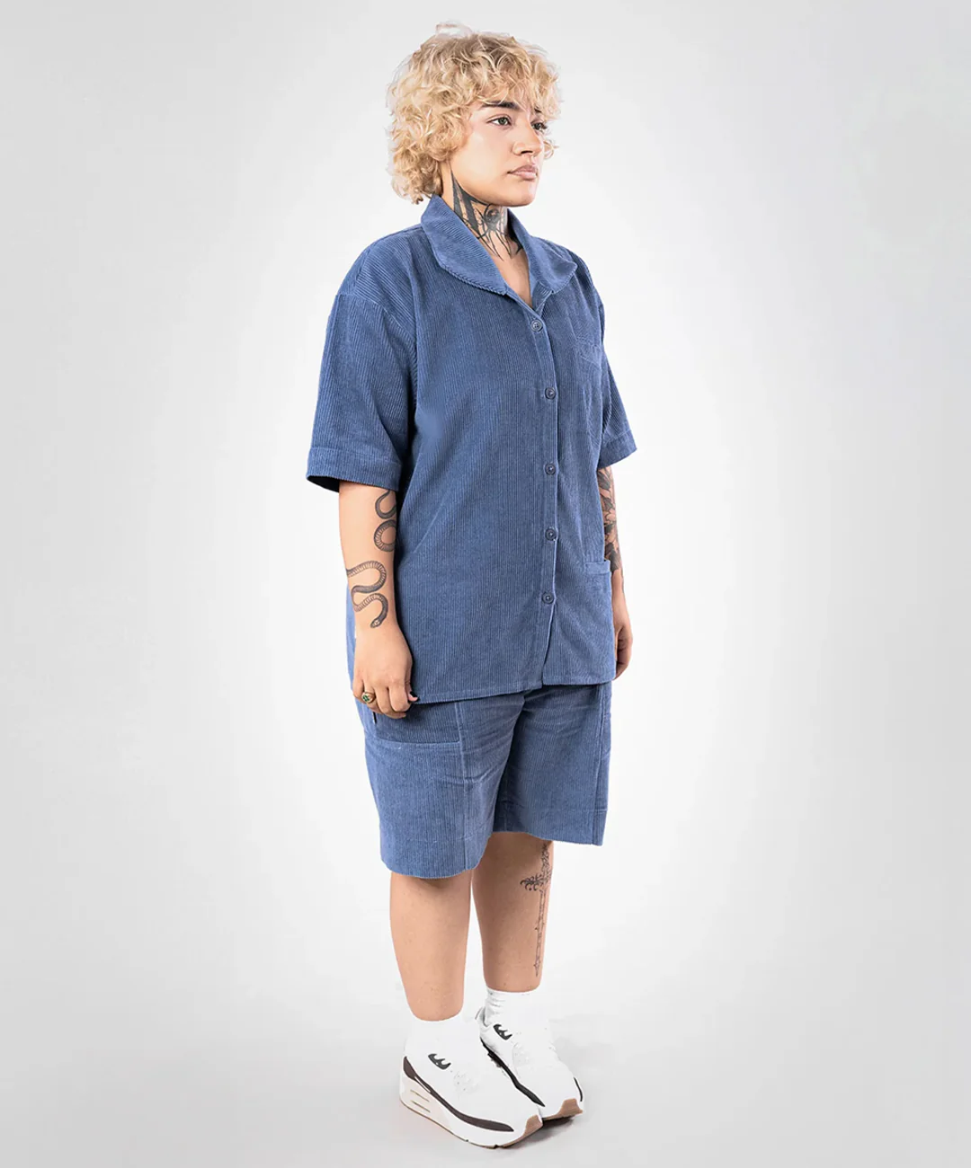 SUPERKICKS | CORDUROY SHIRT { ESTATE BLUE - Image 6