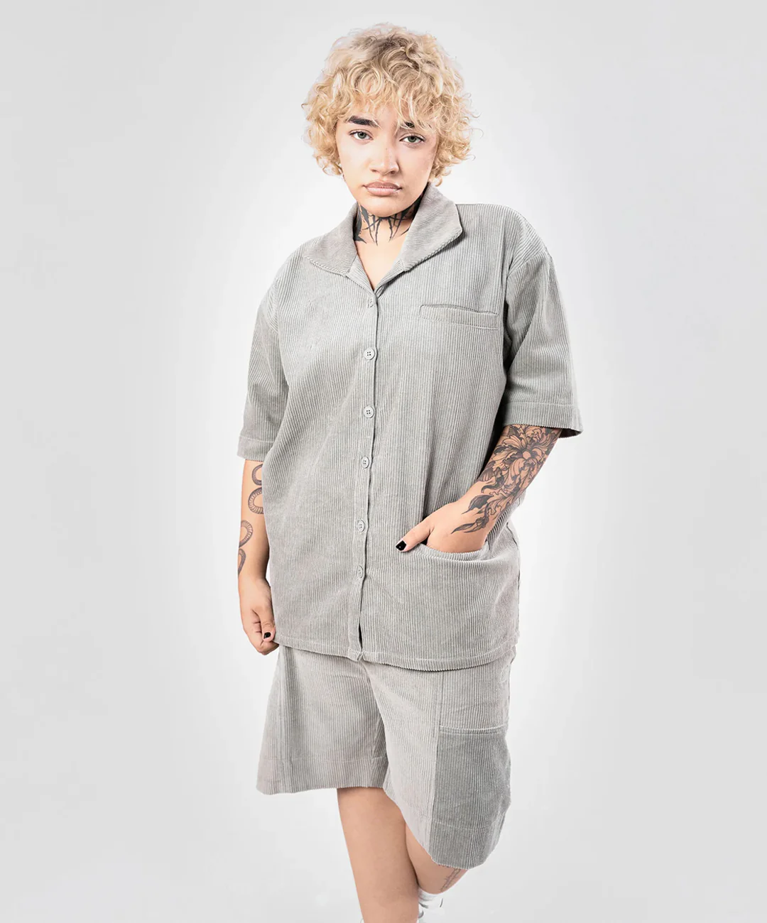 SUPERKICKS | CORDUROY SHIRT { SLATE GREY
