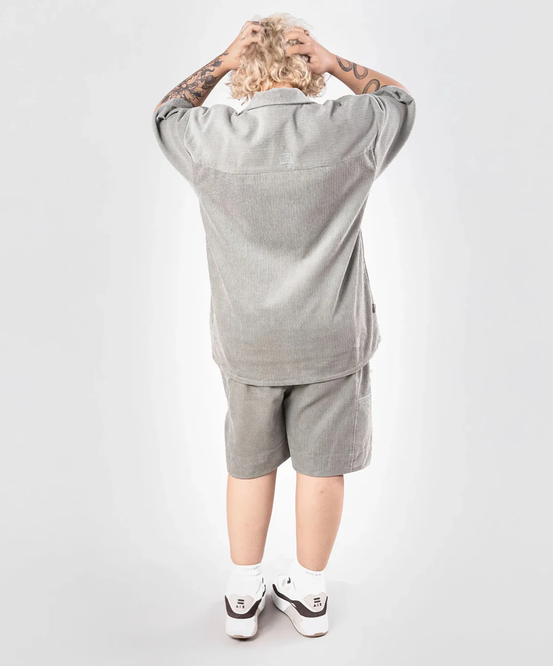 SUPERKICKS | CORDUROY SHORTS { SLATE GREY - Image 5