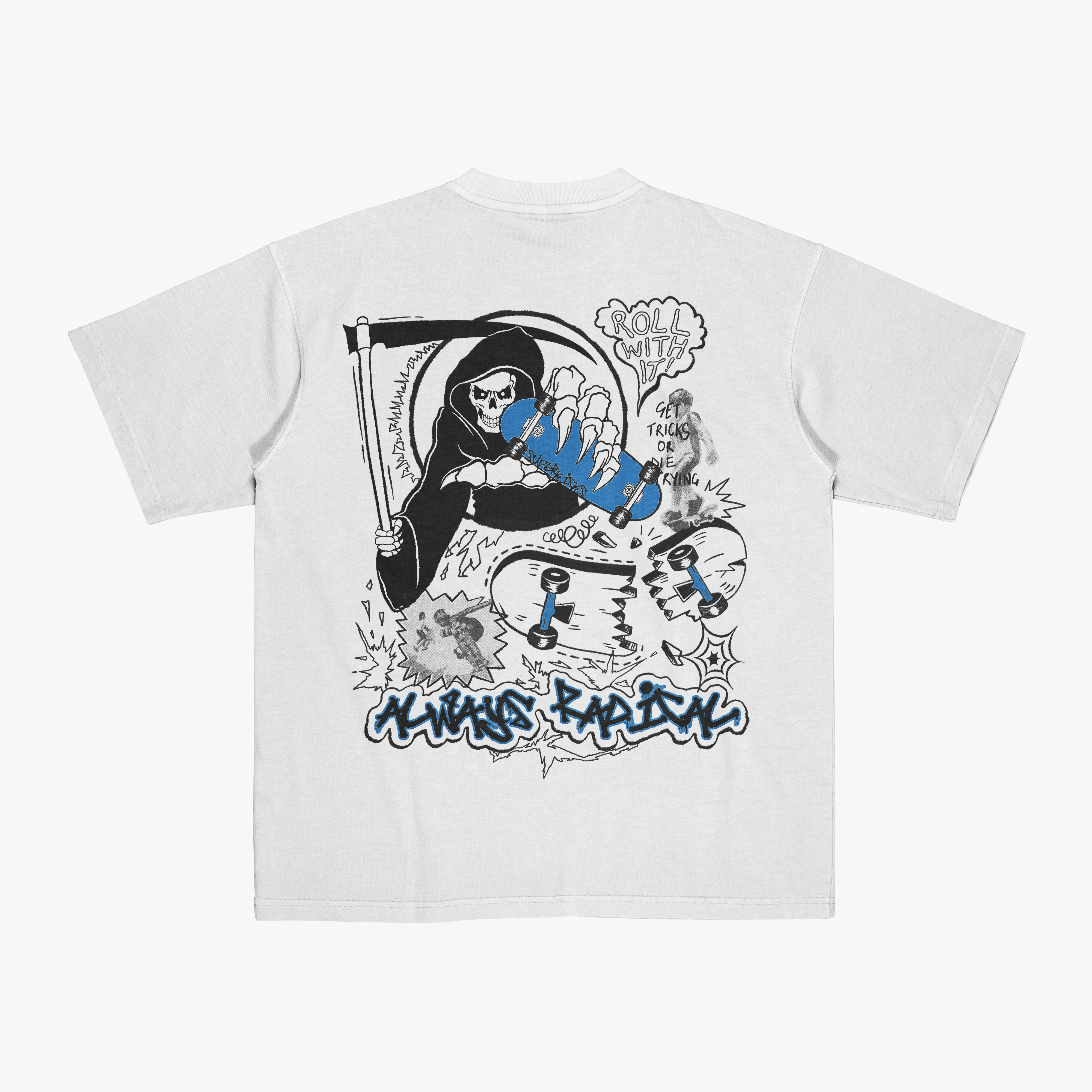 SUPERKICKS | GRIM SKATER' TEE { WHITE - Image 4