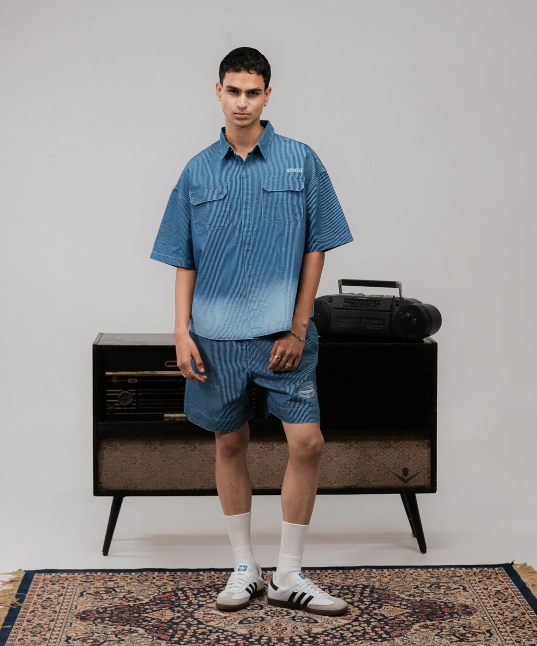 SUPERKICKS | PINSTRIPE SHIRT { BLUE/WHITE - Image 7