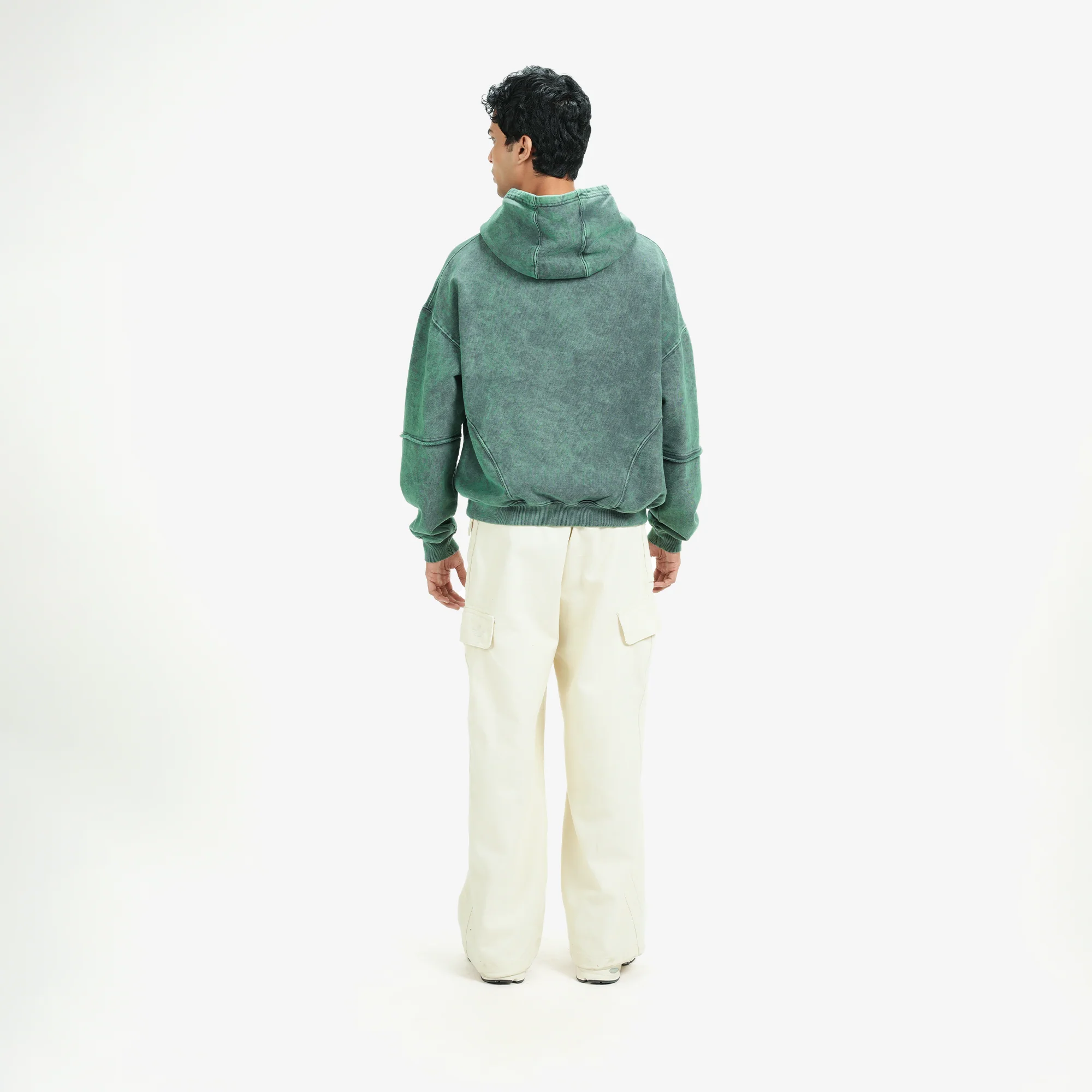 Superkicks | SIGNATURE WASHED HOODIE { DUSTY GREEN - Image 4