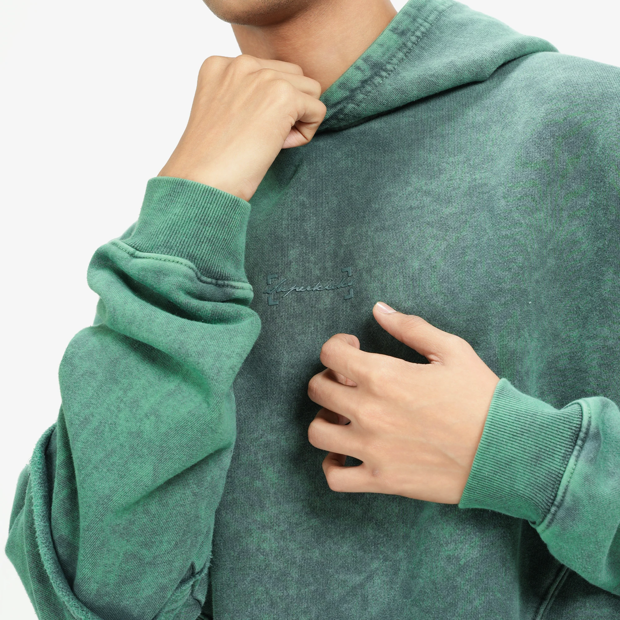 Superkicks | SIGNATURE WASHED HOODIE { DUSTY GREEN - Image 6