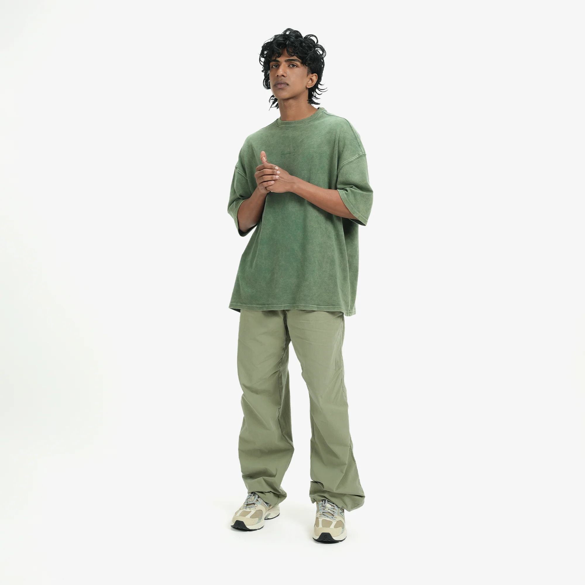 Superkicks | SIGNATURE WASHED TEE { OLIVE GREEN - Image 5