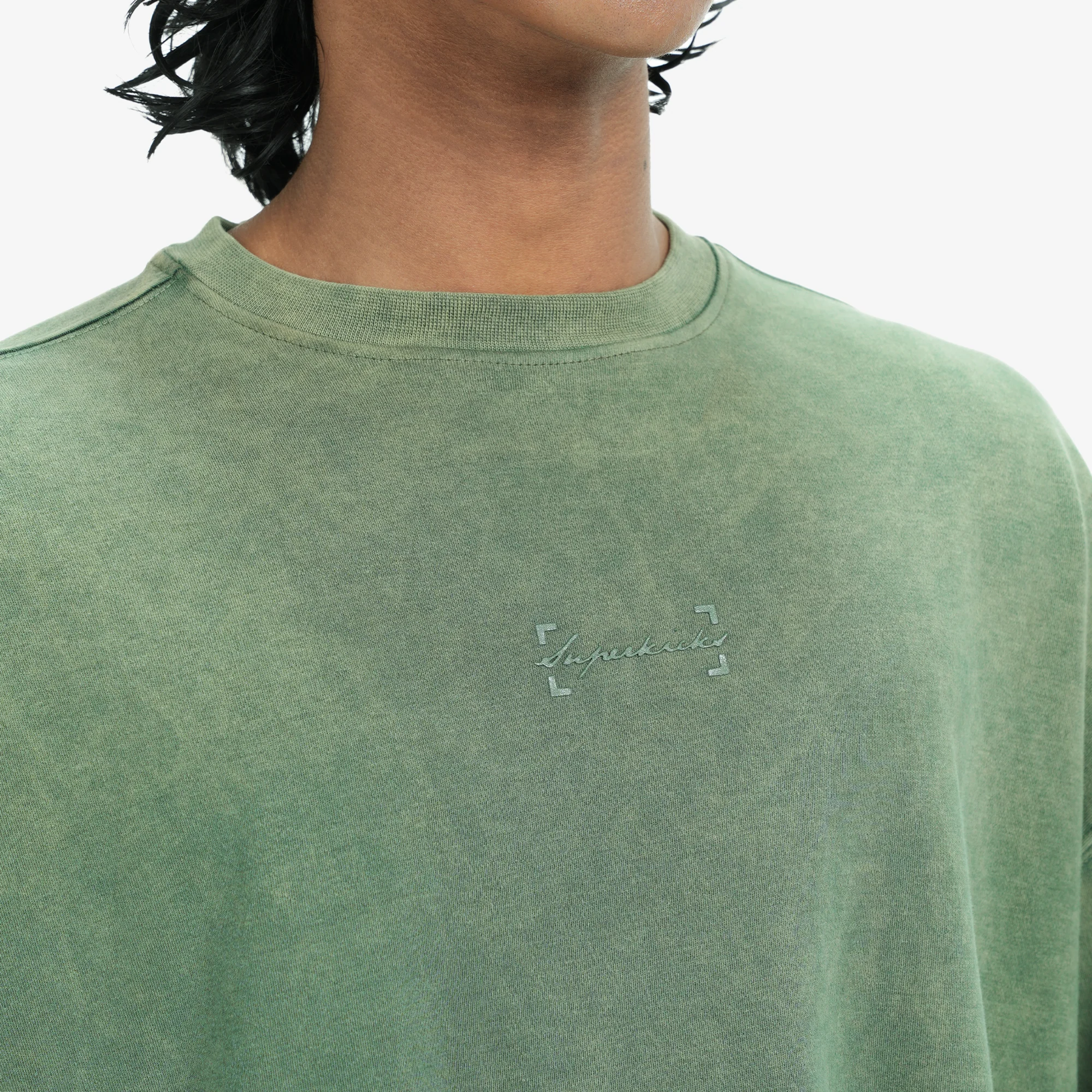 Superkicks | SIGNATURE WASHED TEE { OLIVE GREEN - Image 9