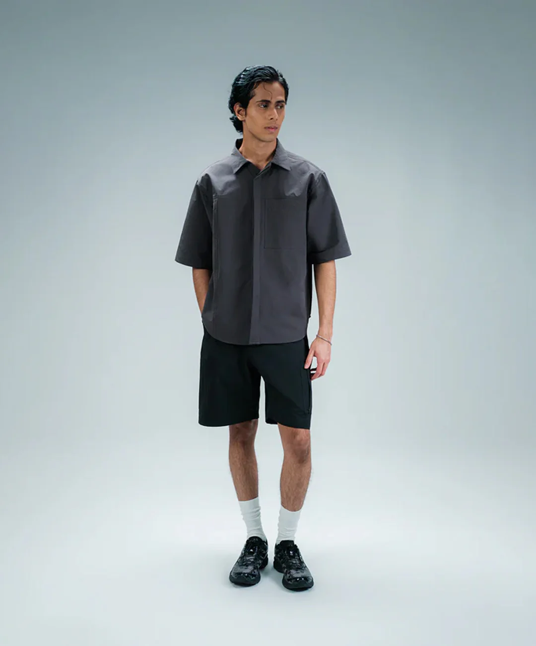SUPERKICKS | CORE BOXY SHIRT { CHARCOAL - Image 6