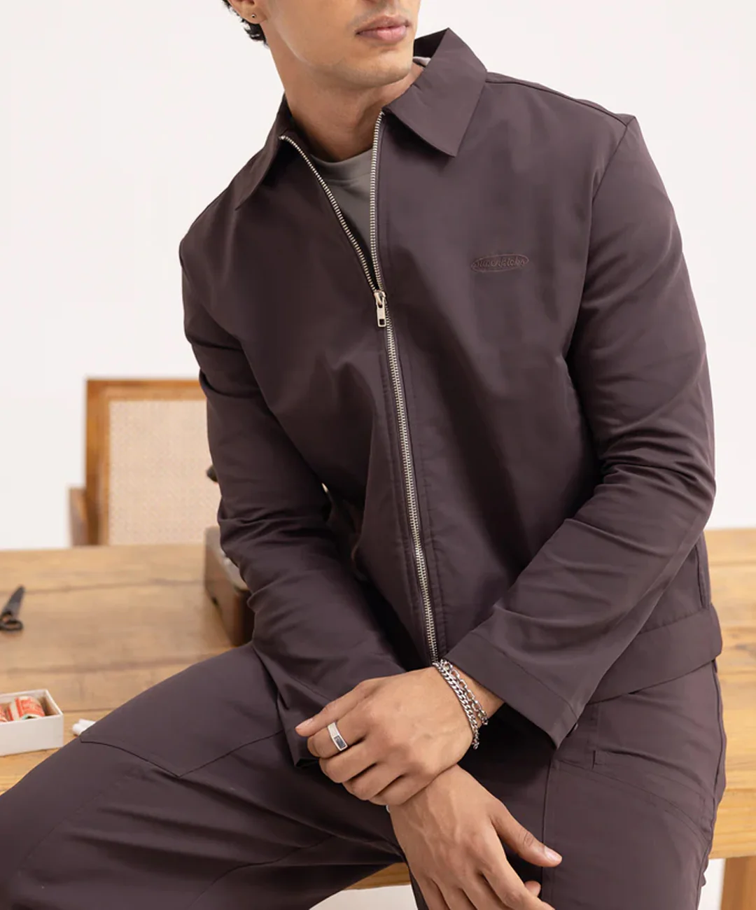 SUPERKICKS | CORE BOXY ZIPPER JACKET { WINE - Image 5