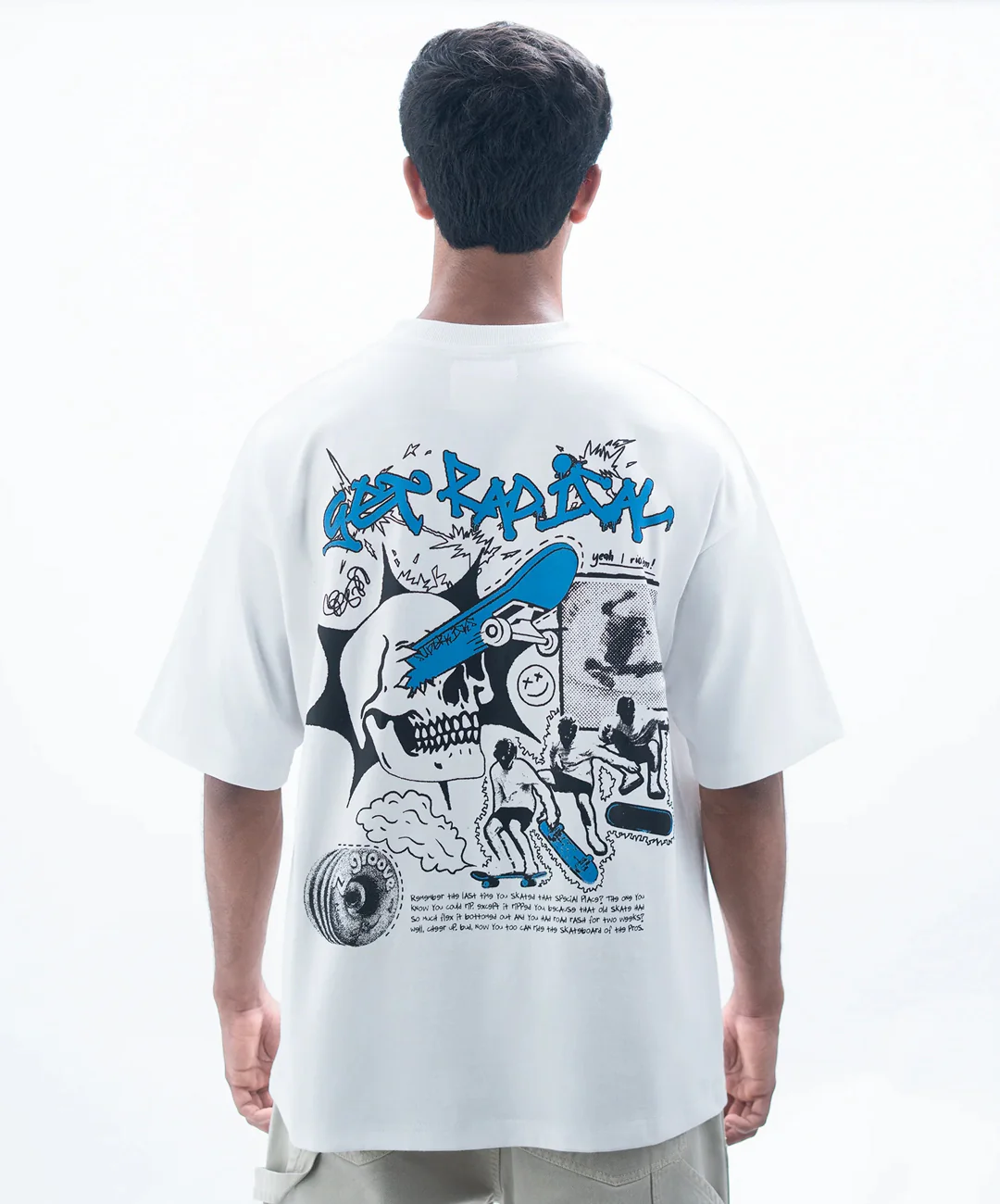 SUPERKICKS | SKATE EVERYDAY' TEE { WHITE - Image 2