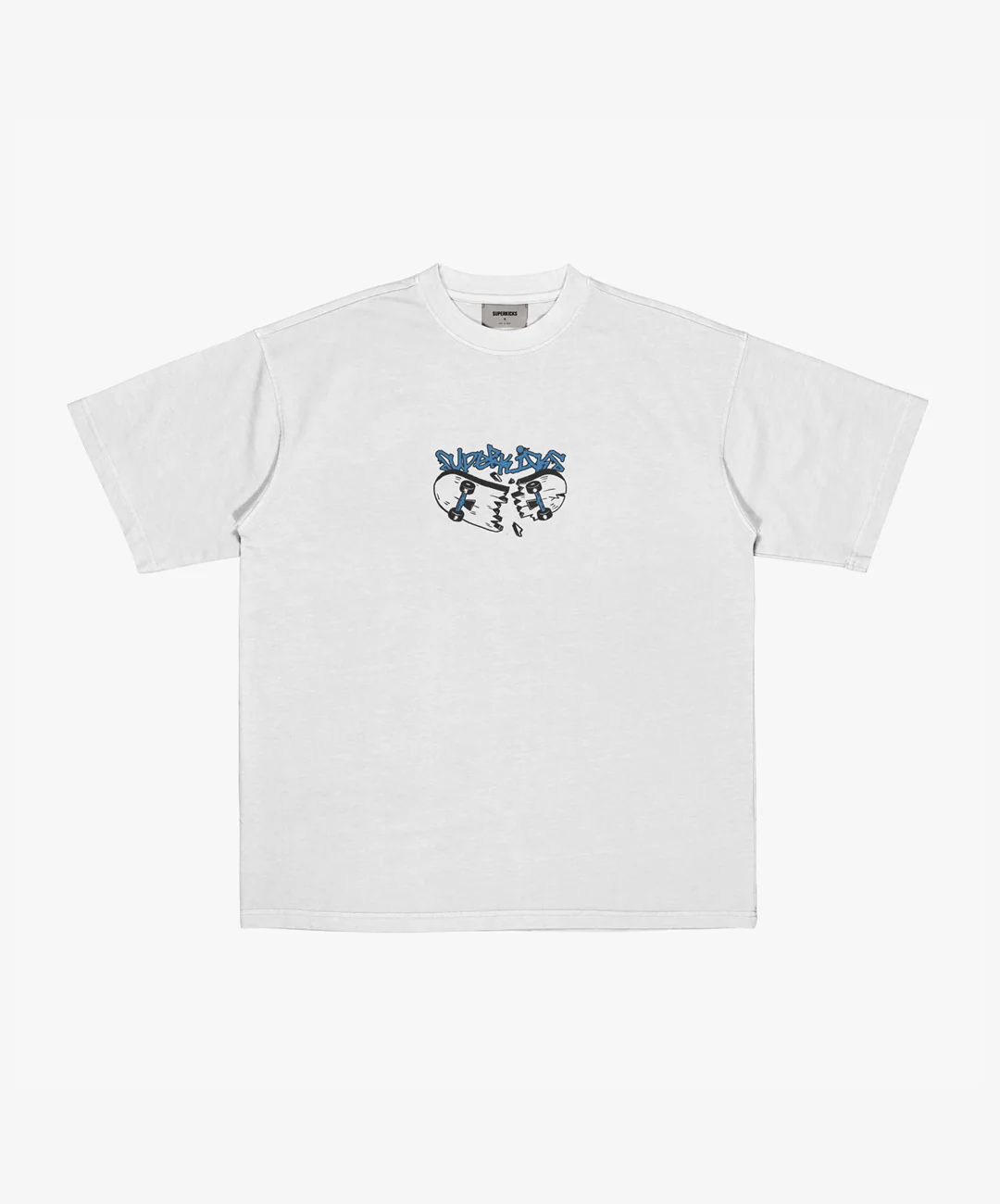SUPERKICKS | SKATE EVERYDAY' TEE { WHITE - Image 6