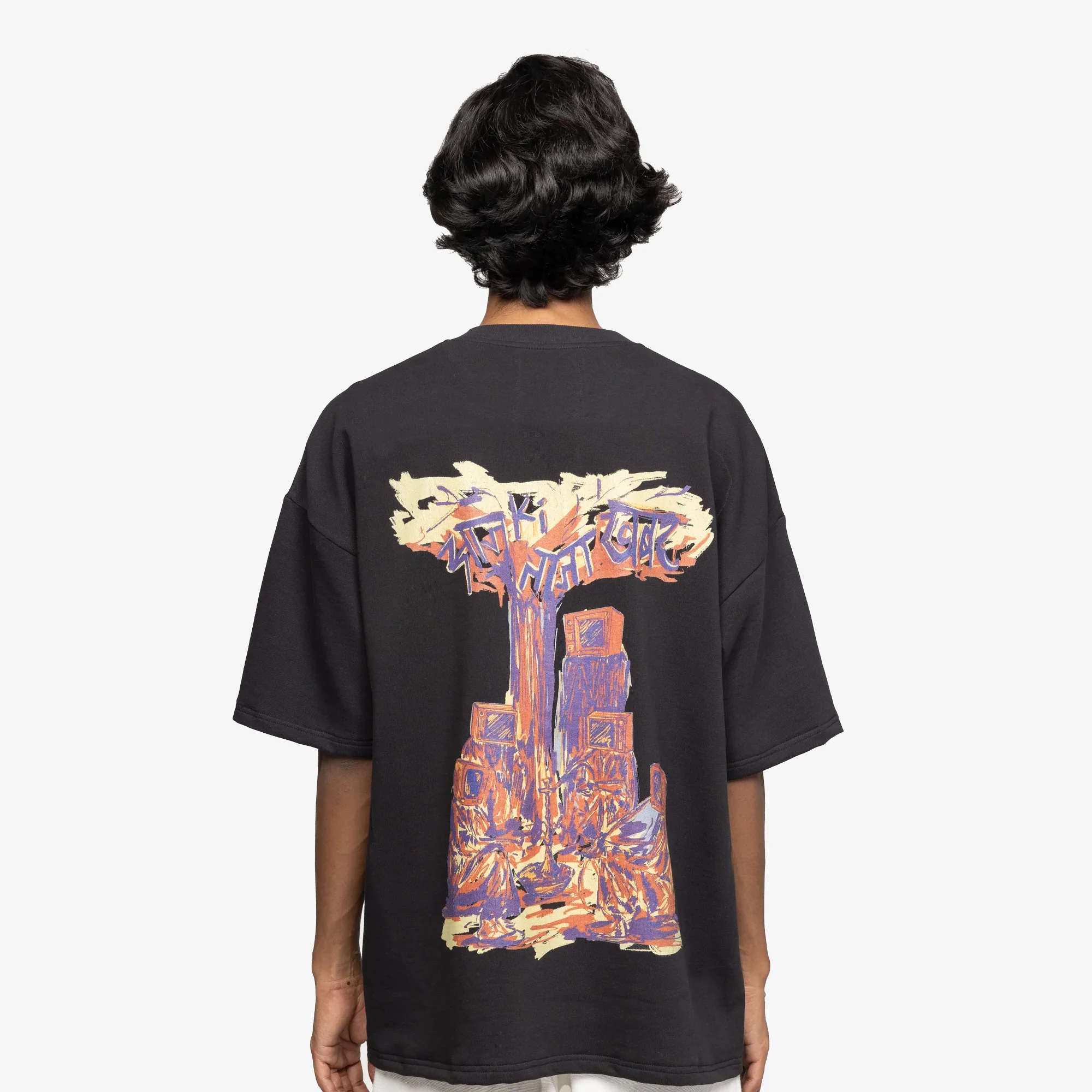 F A R A K | TAAZA KHABAR T-SHIRT { BLACK/BLACK - Image 2