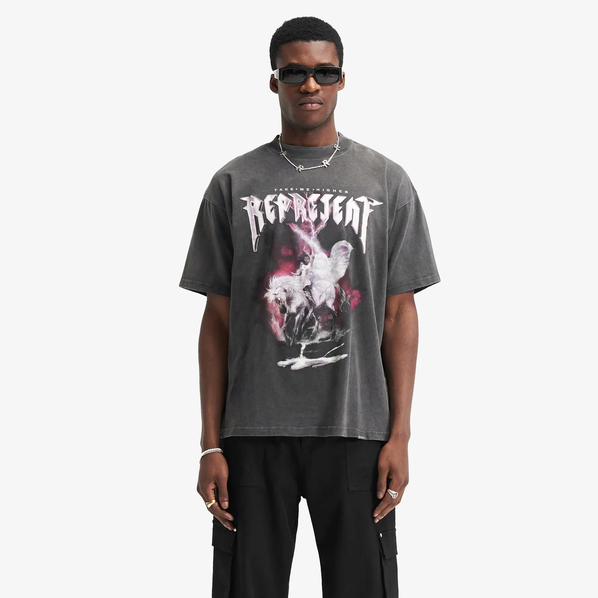 Represent | TAKE ME HIGHER T-SHIRT { VINTAGE GREY