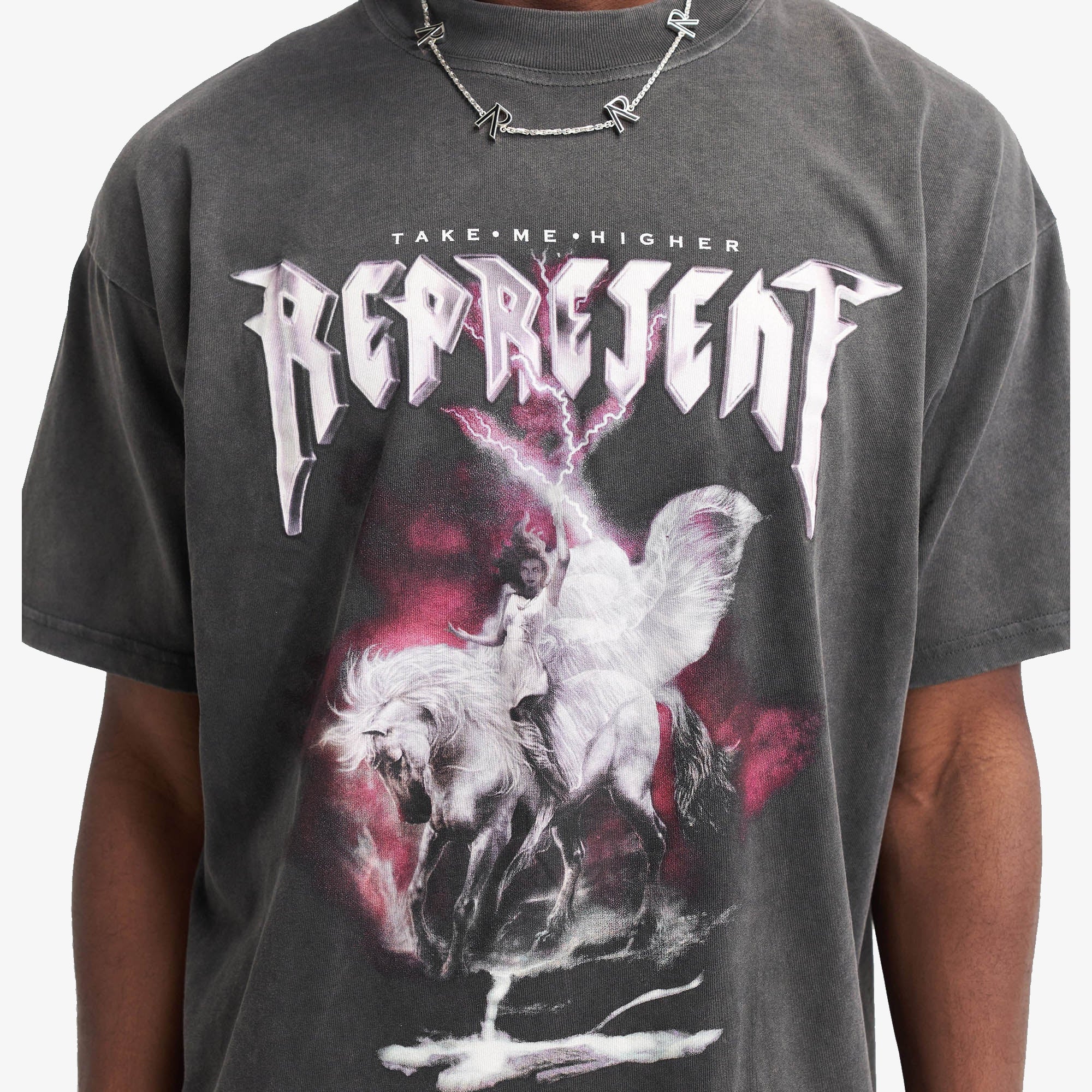 Represent | TAKE ME HIGHER T-SHIRT { VINTAGE GREY - Image 3