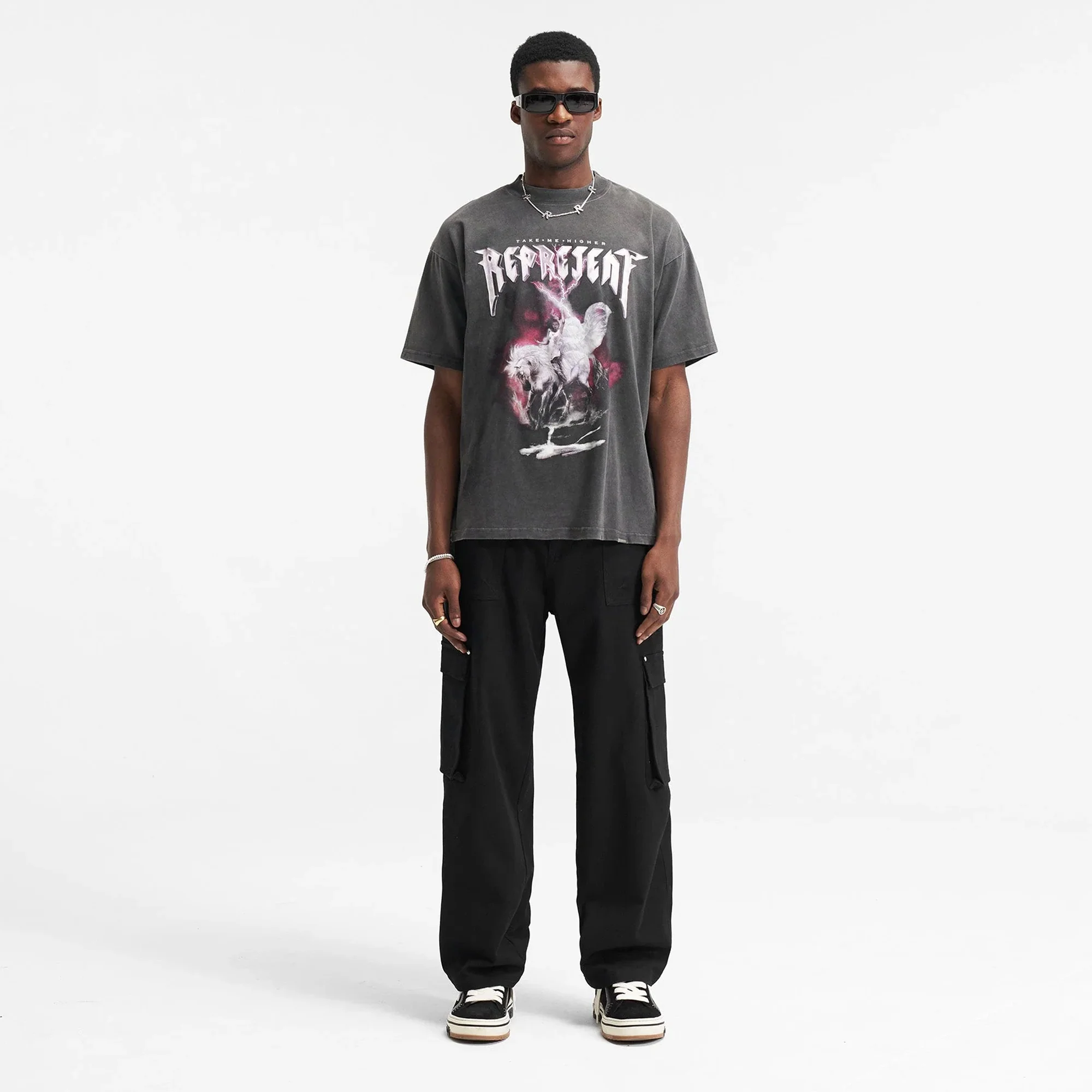 Represent | TAKE ME HIGHER T-SHIRT { VINTAGE GREY - Image 5