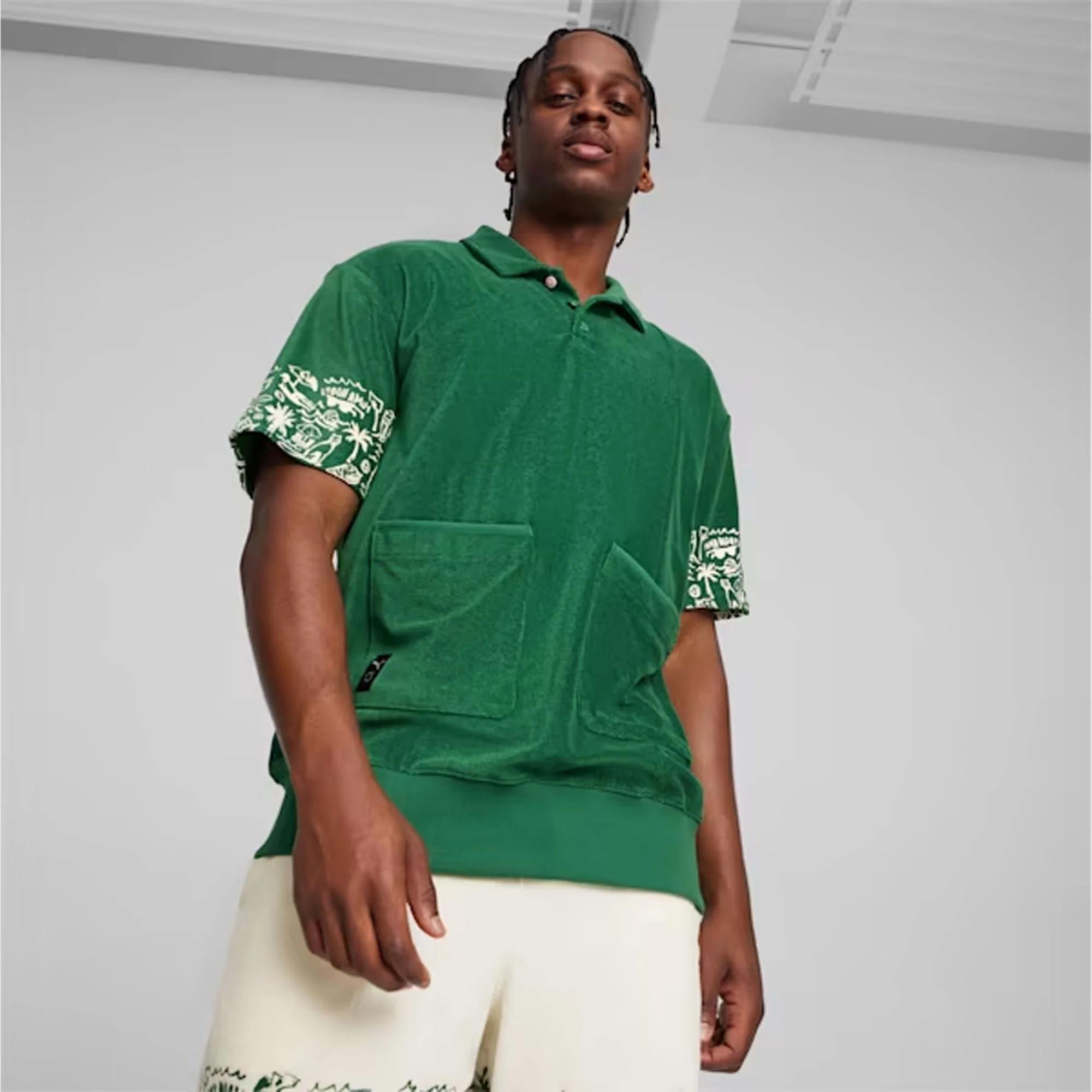 PUMA | THE FAIRGROUNDS TERRY BASKETBALL POLO { VINE - Image 3