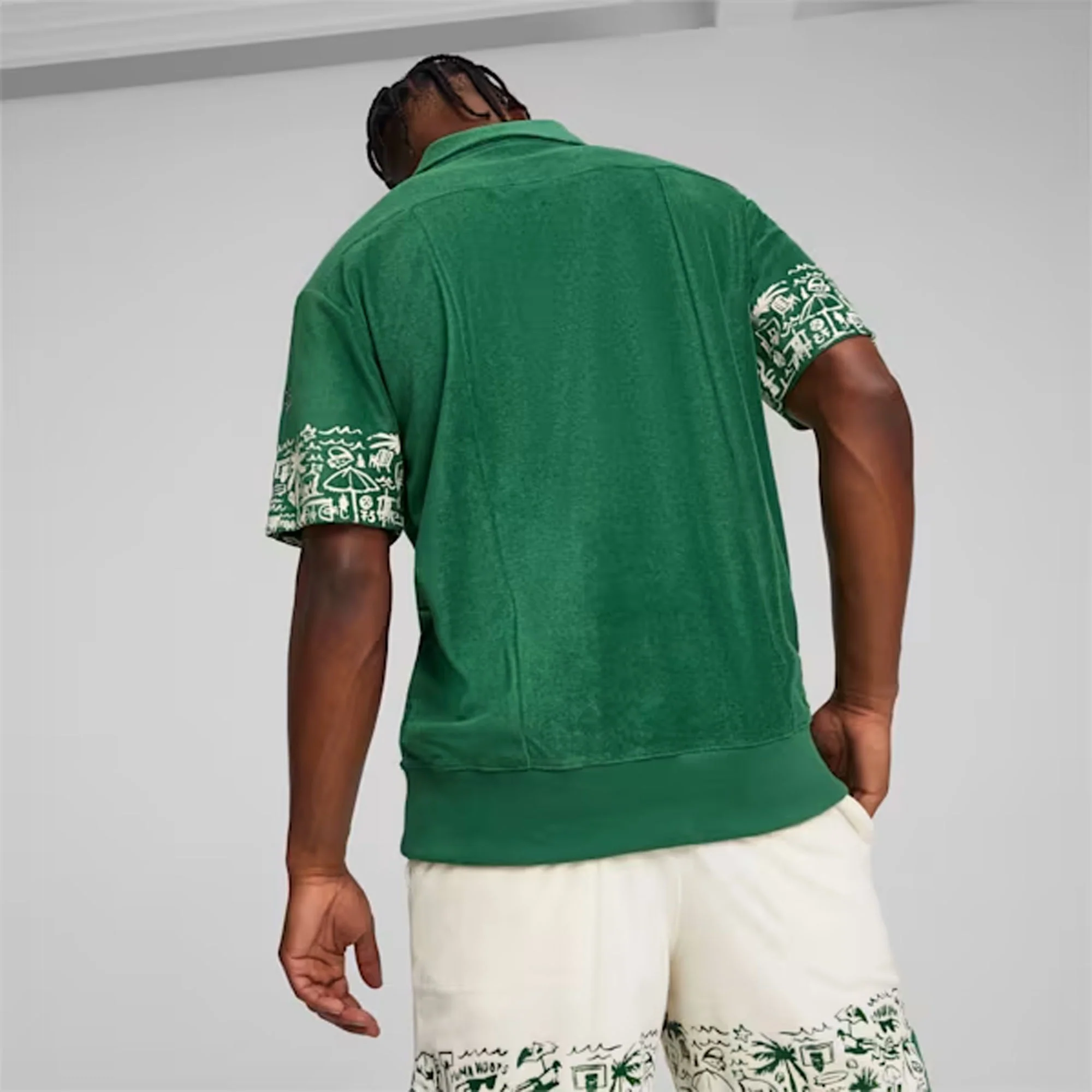 PUMA | THE FAIRGROUNDS TERRY BASKETBALL POLO { VINE - Image 4