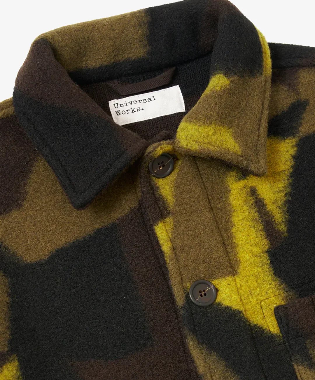 UNIVERSAL WORKS | SWEDE CAMO FLEECE FIELD JACKET { CAMO - Image 5