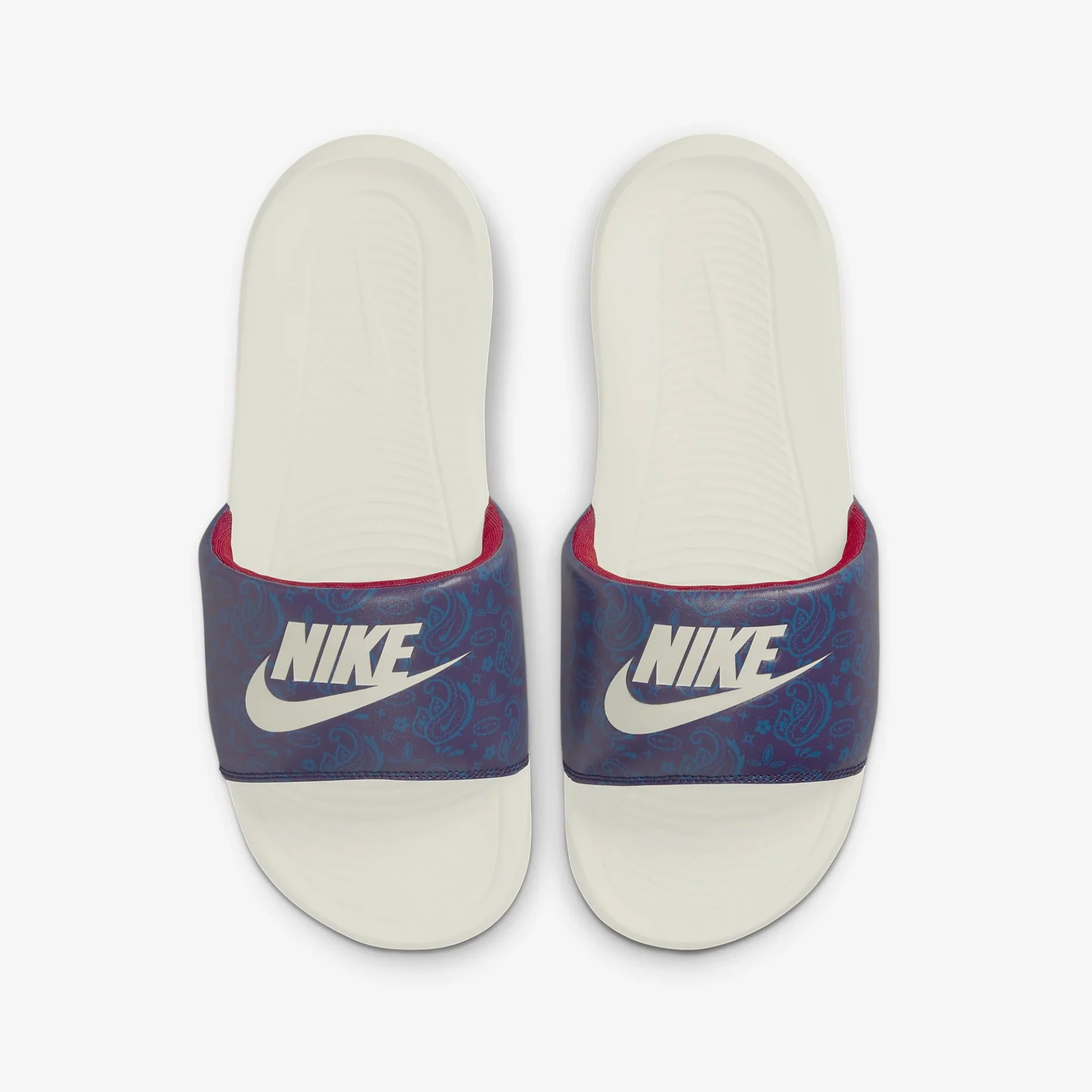 Nike | VICTORI ONE PRINTED SLIDE { BLACKENED BLUE / SAIL - Image 2