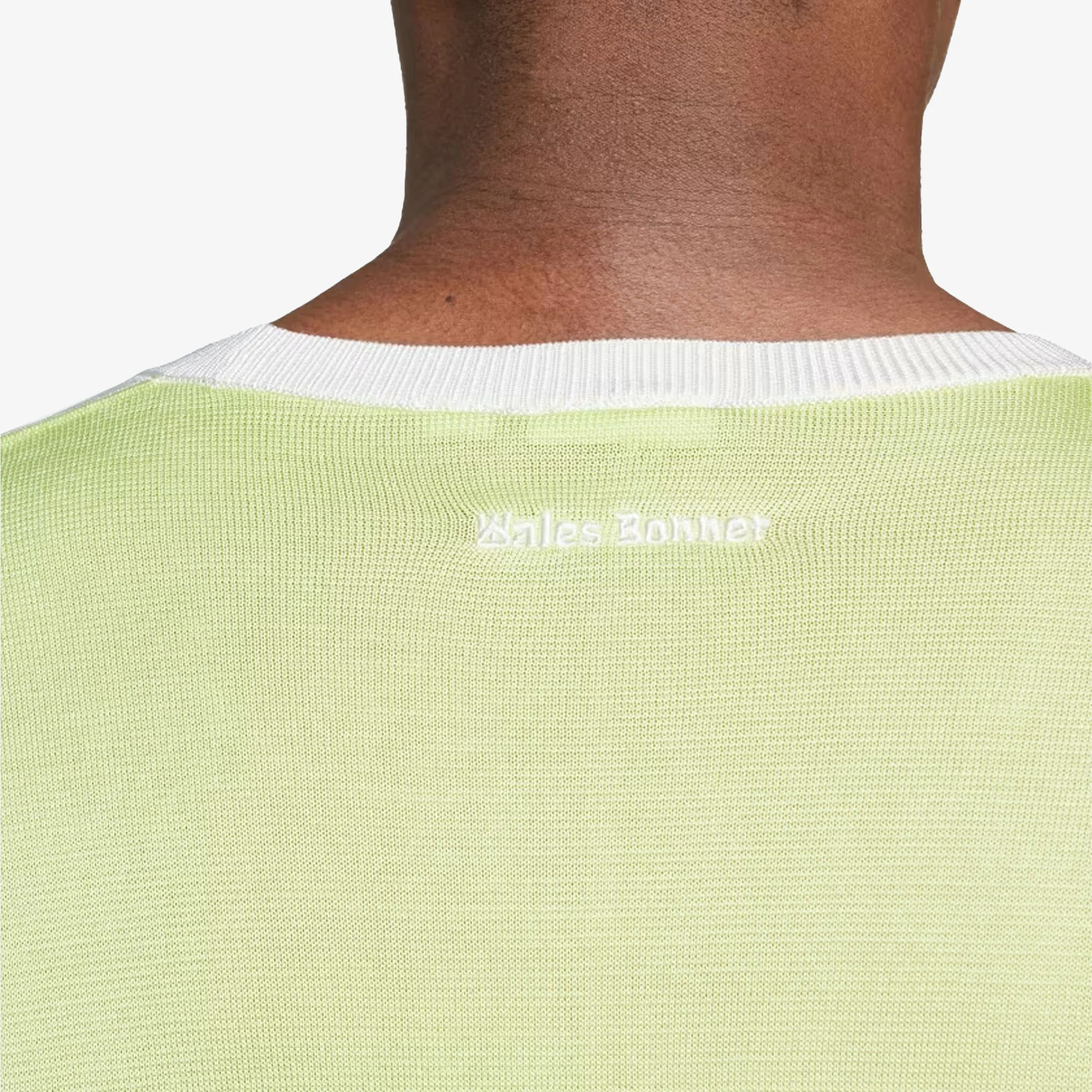 Adidas Originals | WALES BONNER KNIT LONG SLEEVE TEE { SEMI FROZEN YELLOW/CHALK WHITE - Image 3