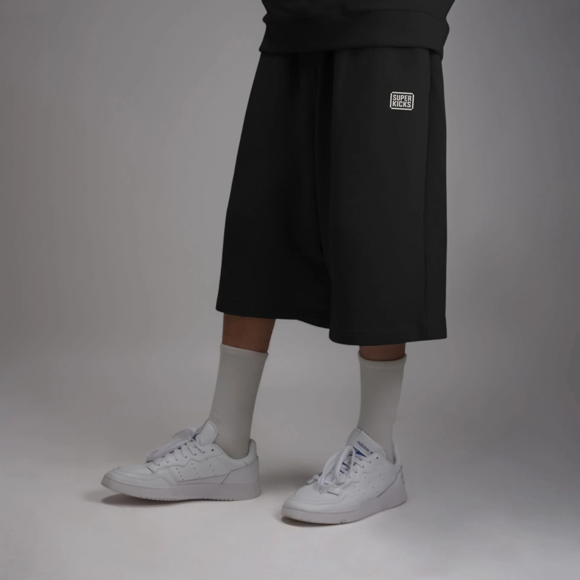 Superkicks | WIDE LEG CROPPED PANTS { CARBON BLACK - Image 2