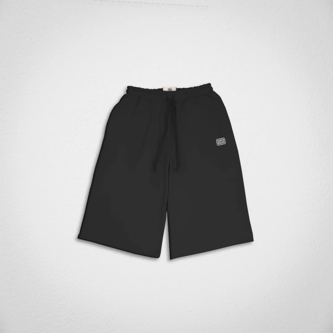 Superkicks | WIDE LEG CROPPED PANTS { CARBON BLACK - Image 5