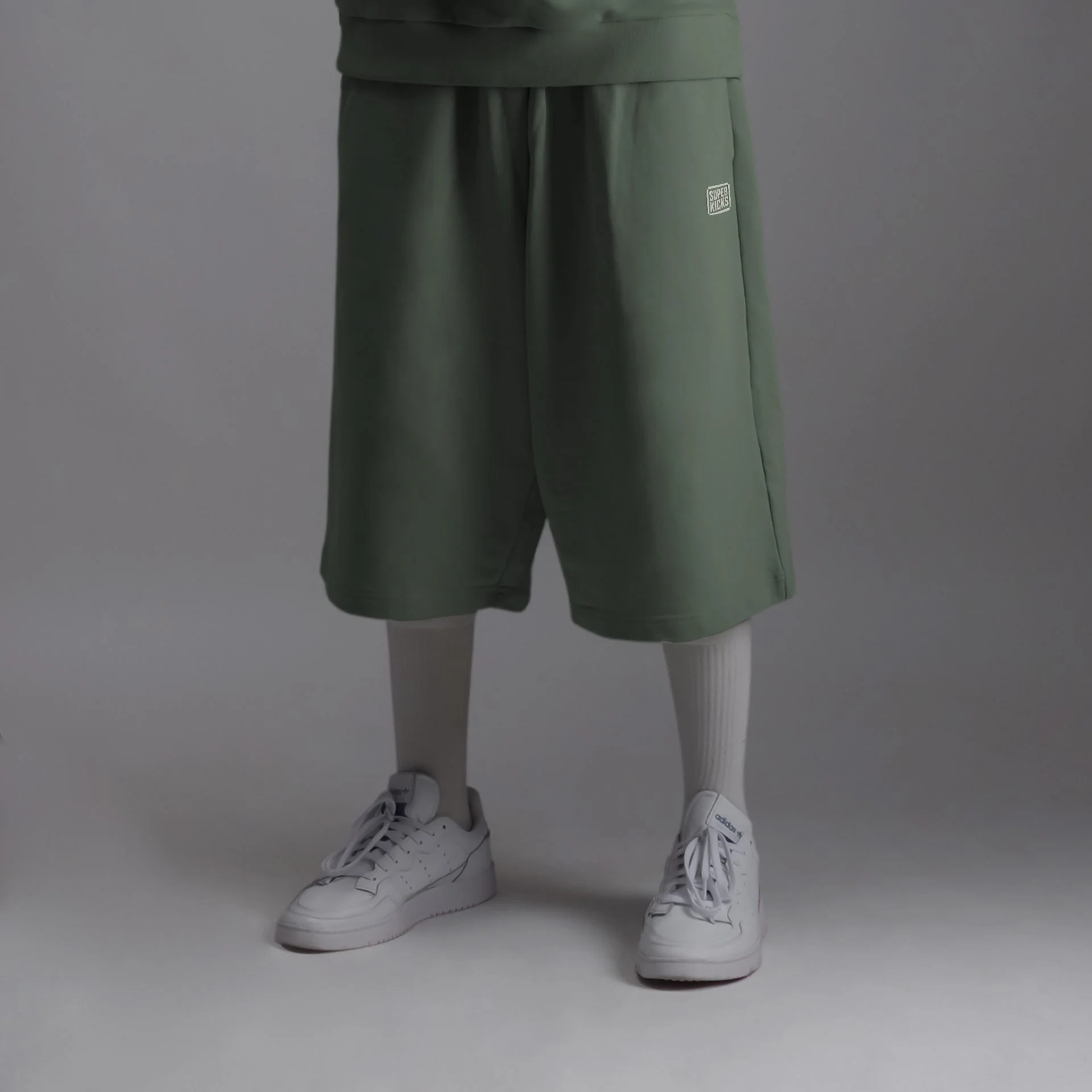 Superkicks | WIDE LEG CROPPED PANTS SEA SPRAY GREEN