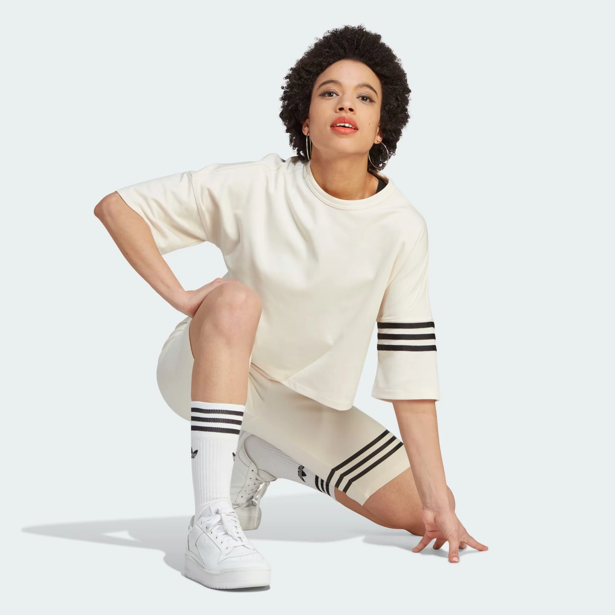 Adidas Originals | ADICOLOR NEUCLASSICS TEE { WONDER WHITE/BLACK - Image 6