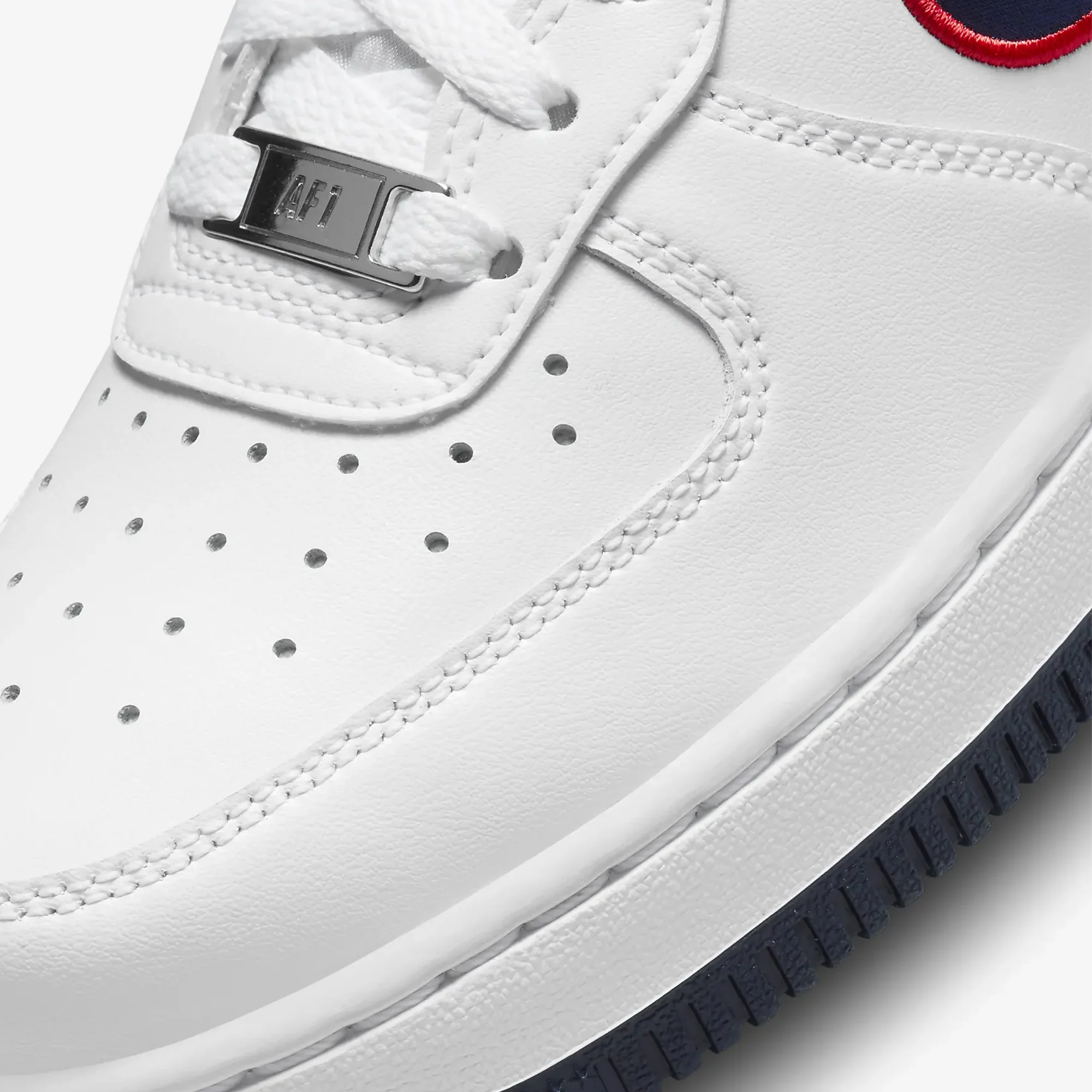 Nike | AIR FORCE 1 '07 { WHITE/OBSIDIAN-UNIVERSITY RED-WOLF GREY - Image 4