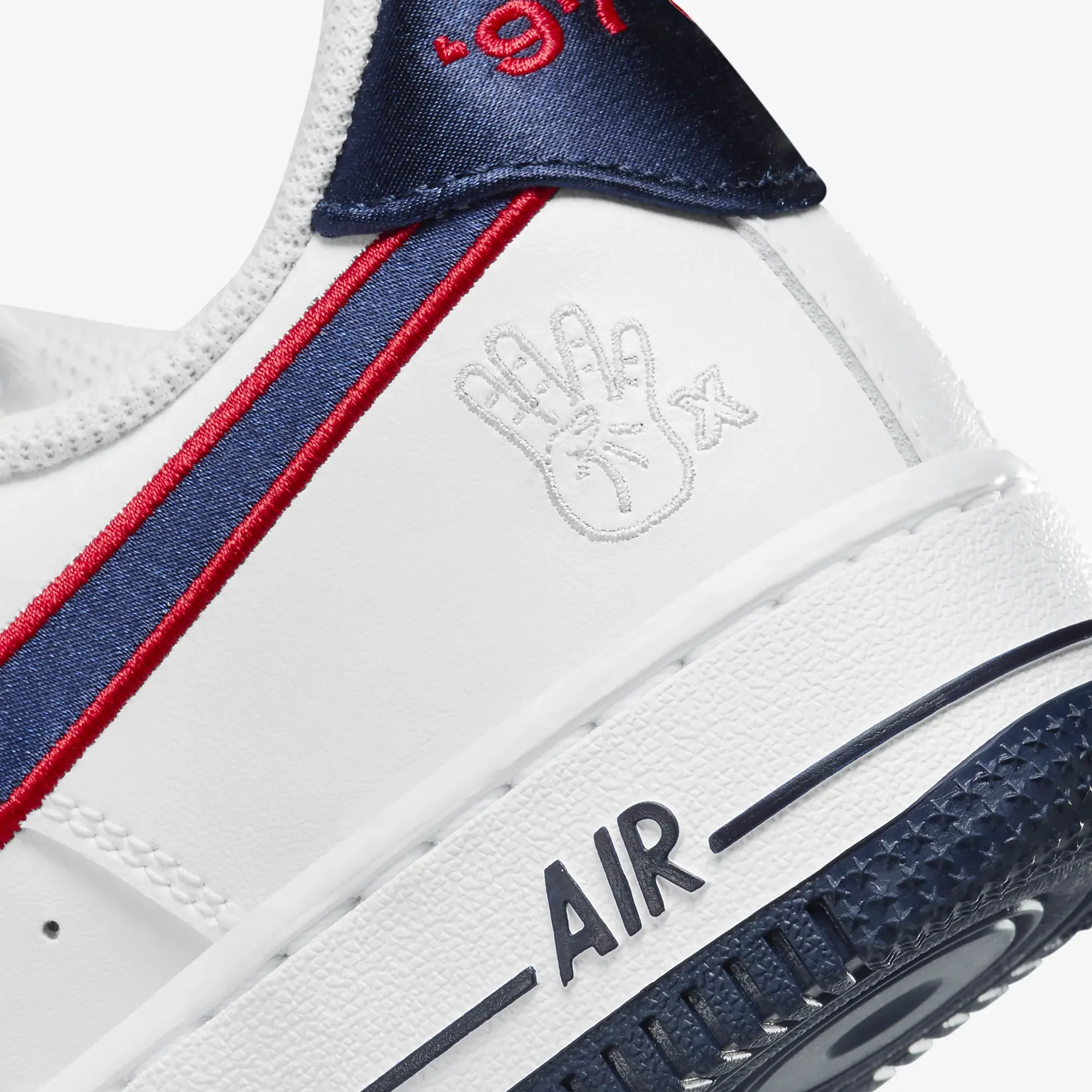 Nike | AIR FORCE 1 '07 { WHITE/OBSIDIAN-UNIVERSITY RED-WOLF GREY - Image 5
