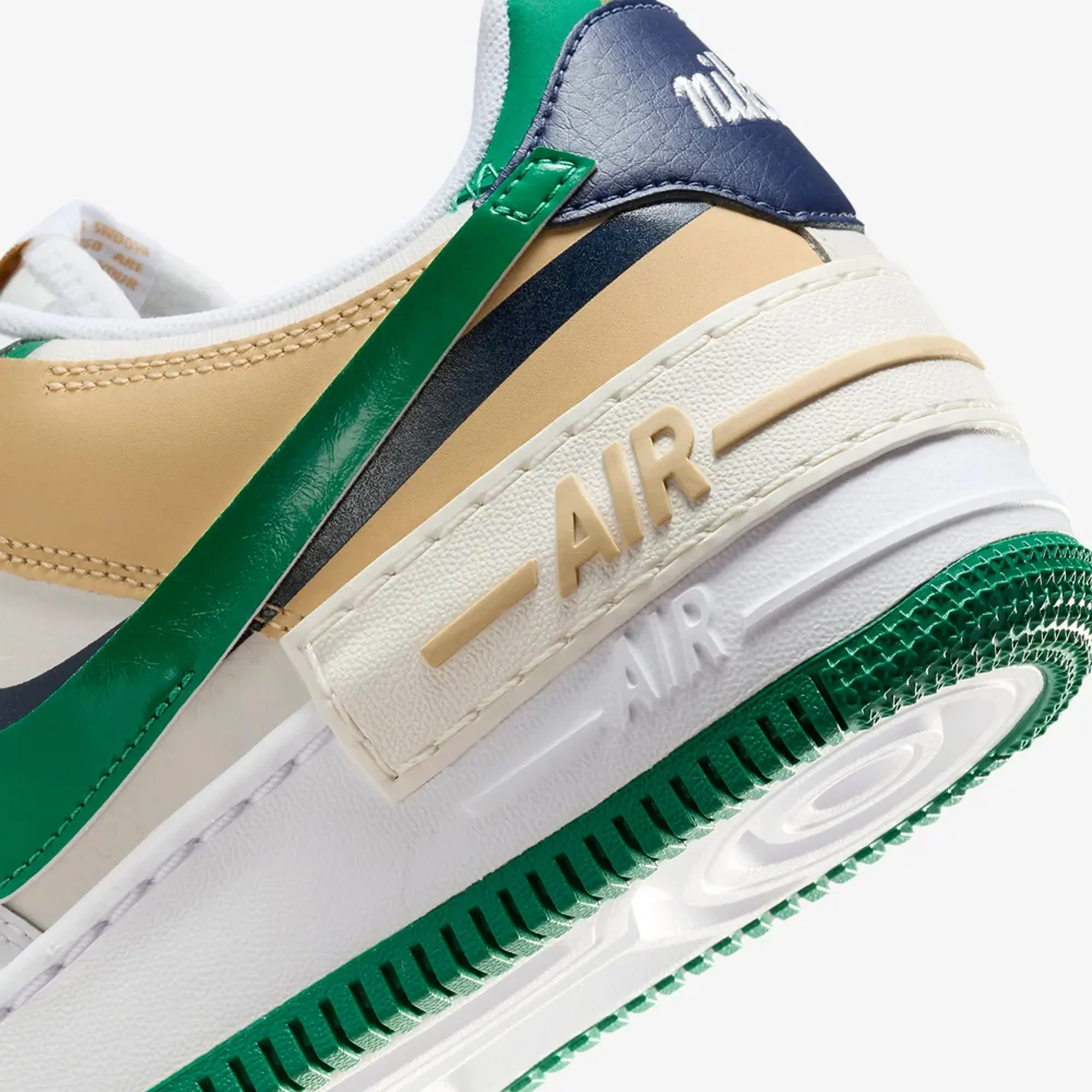 Nike | AIR FORCE 1 SHADOW { WHITE/MIDNIGHT NAVY-MALACHITE-SESAME - Image 5