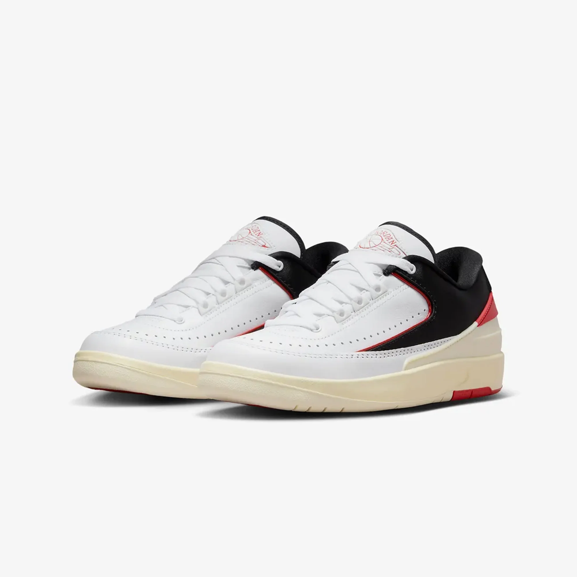 Jordan | AIR JORDAN 2 RETRO LOW { WHITE/UNIVERSITY RED-BLACK-COCONUT MILK - Image 2