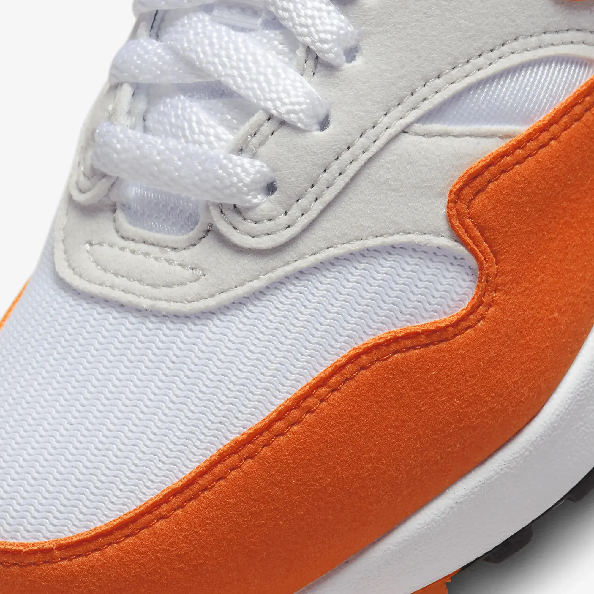 Nike | AIR MAX 1 { NEUTRAL GREY/SAFETY ORANGE-WHITE-BLACK - Image 4