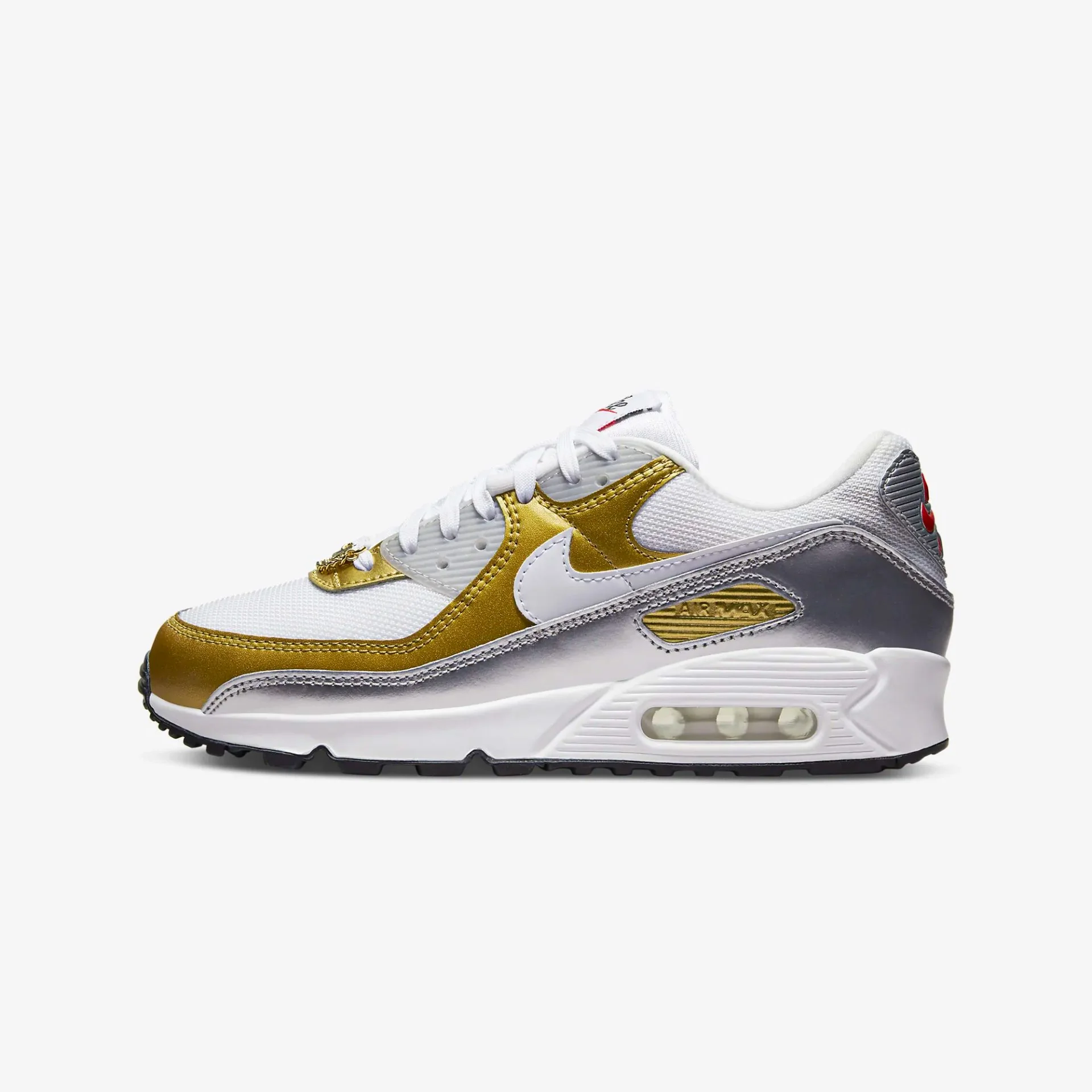 Nike | AIR MAX 90 SE { METALLIC GOLD / METALLIC SILVER - Image 4