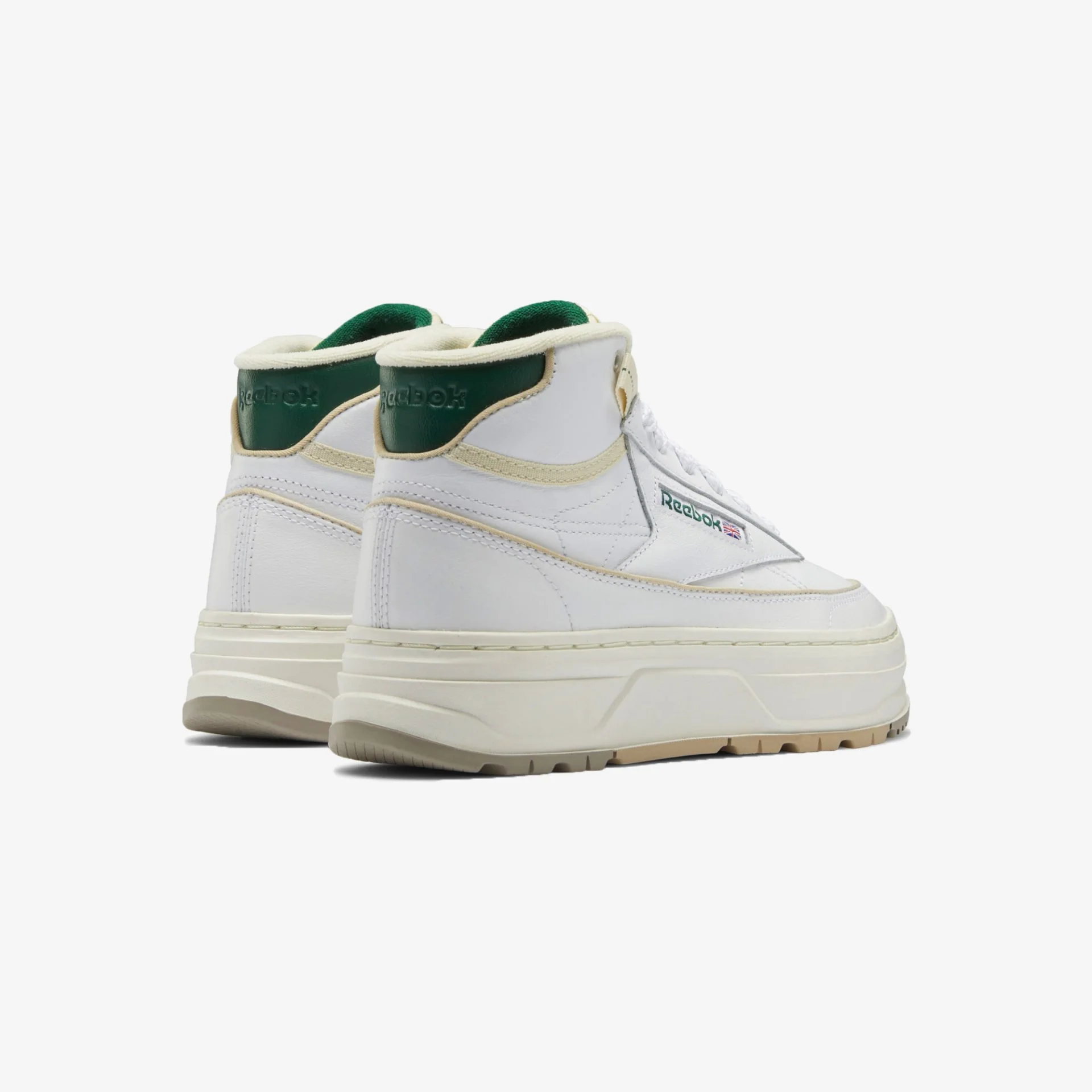 Reebok | CLUB C GEO MID { WHITE / DARK GREEN - Image 3