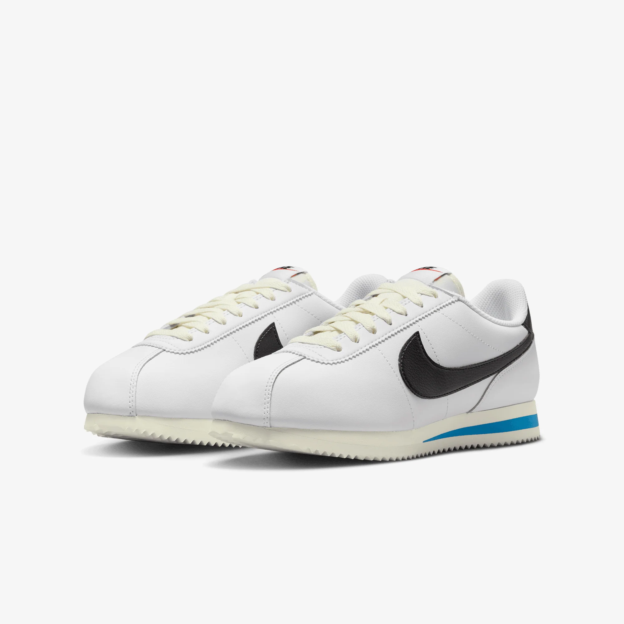 Nike | CORTEZ { WHITE/BLACK-LT PHOTO BLUE-SAIL - Image 3