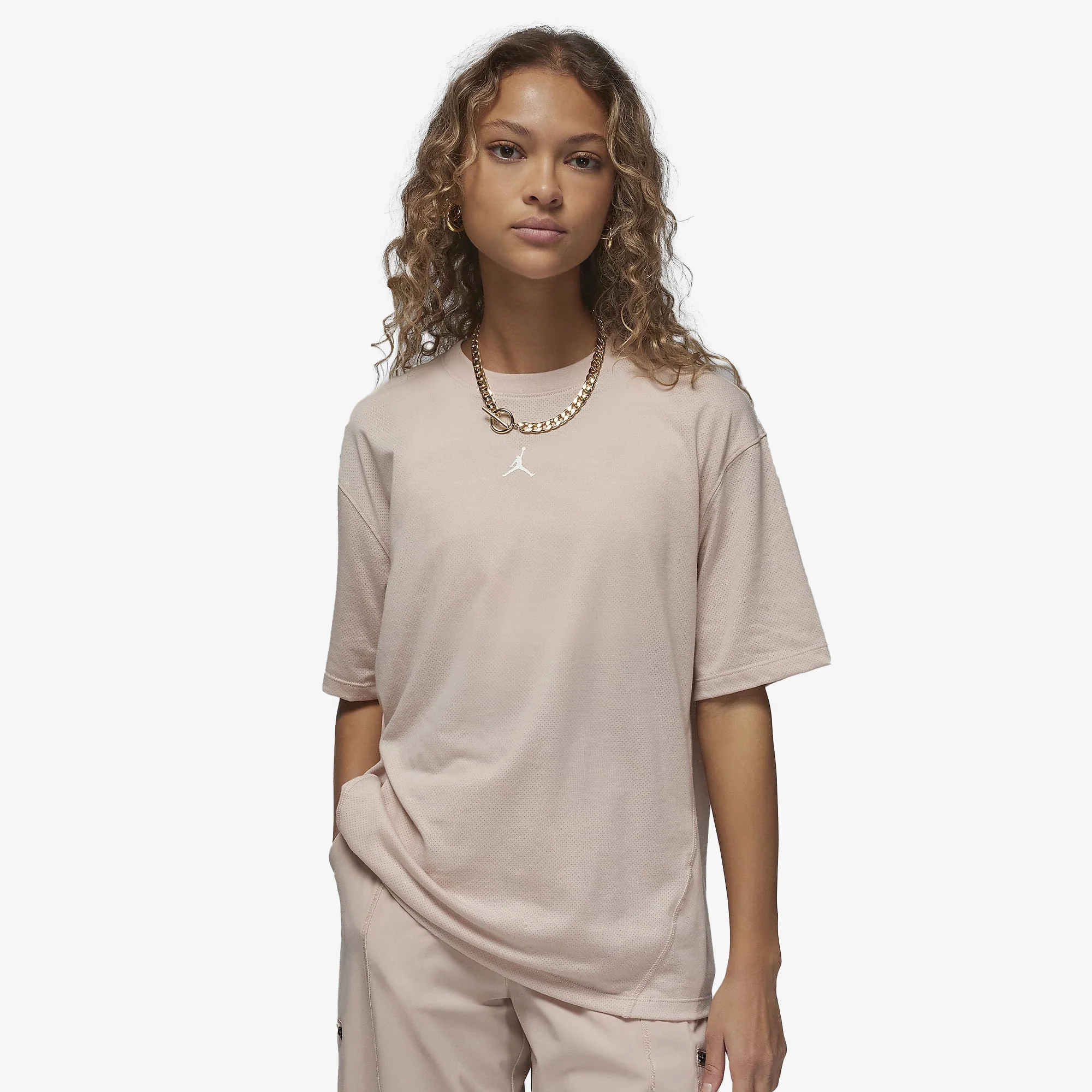 Jordan | DIAMOND SHORT-SLEEVE TOP  { PARTICLE BEIGE