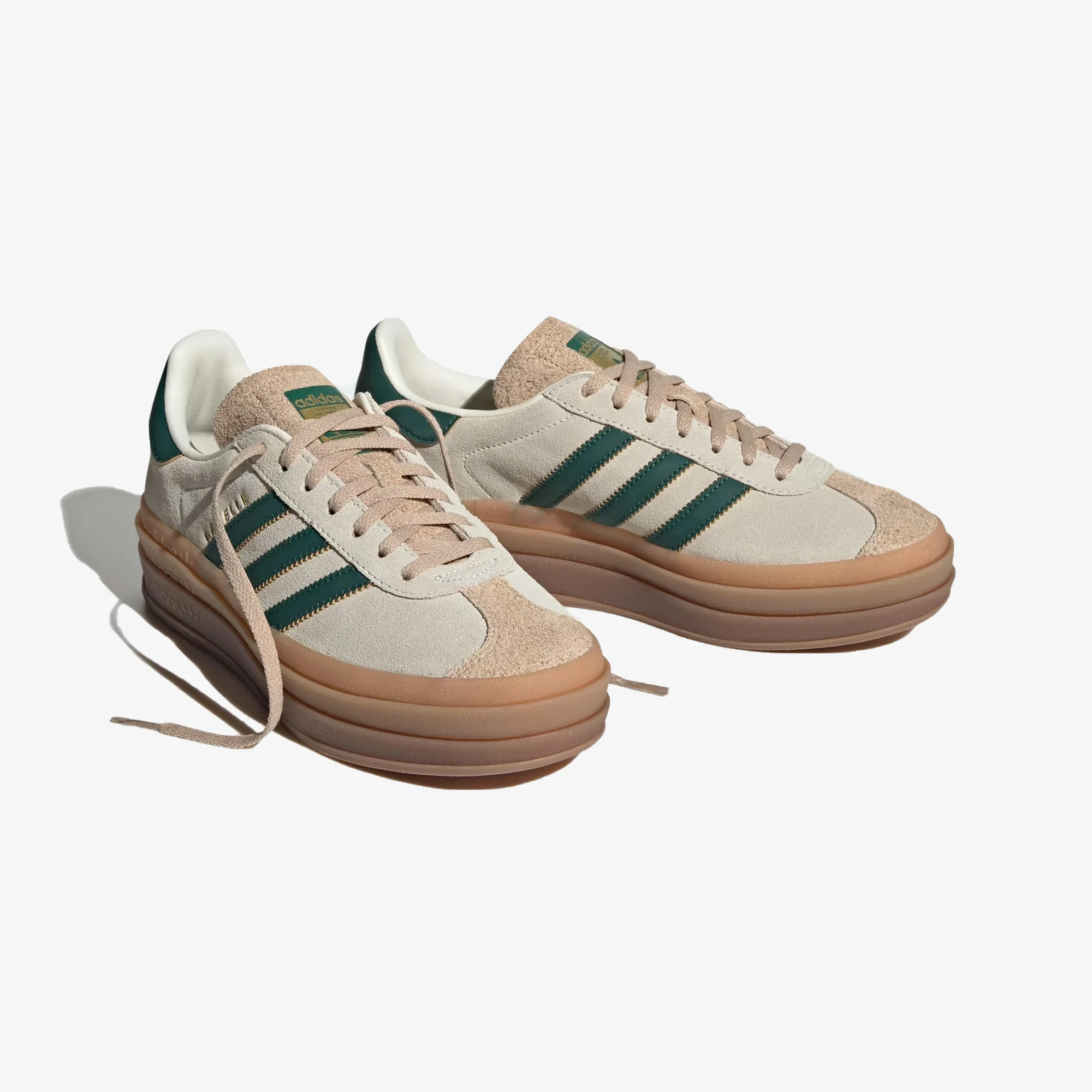 Adidas Originals | GAZELLE { CREAM WHITE/GREEN/MAGIC BEIGE - Image 2