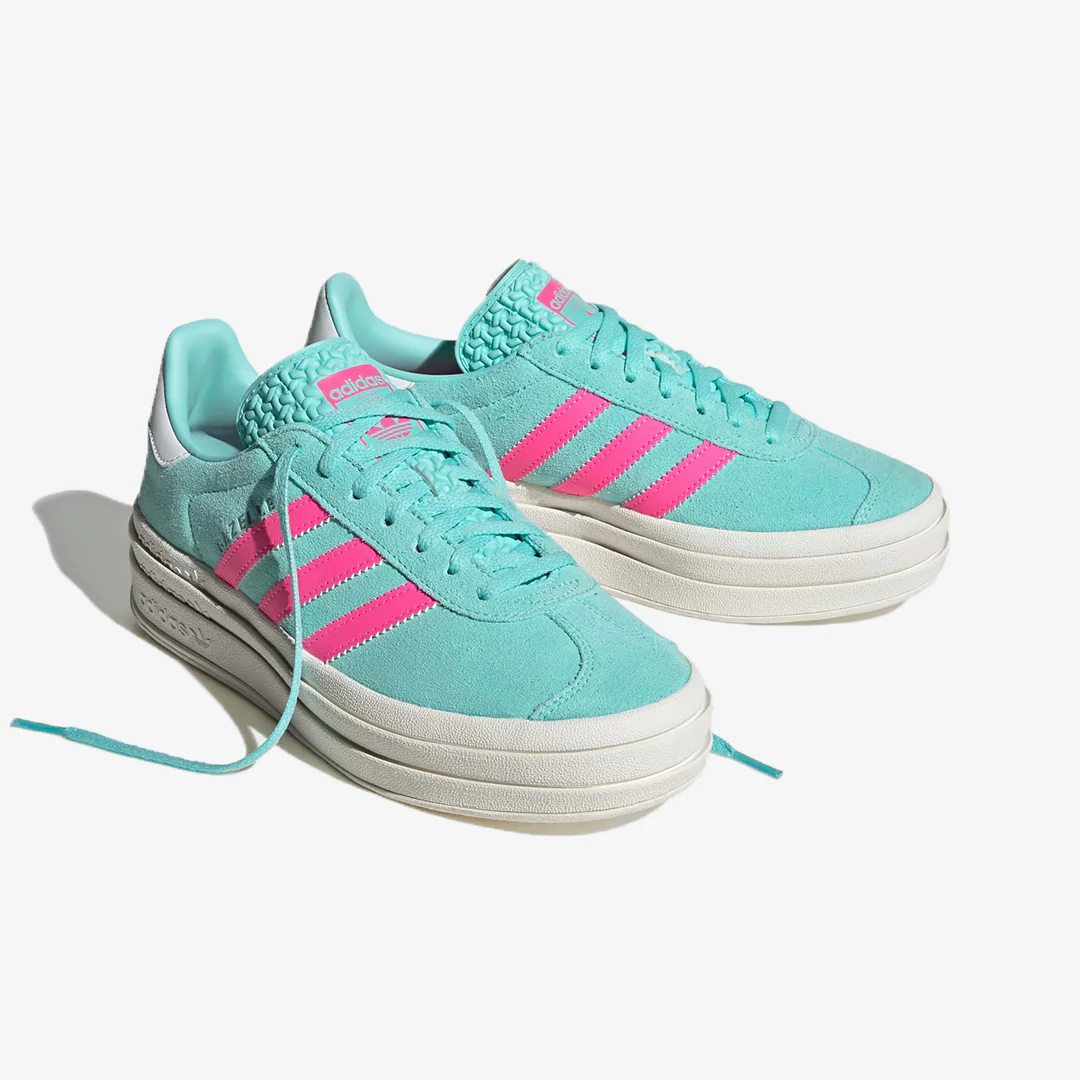 Adidas Originals | GAZELLE SHOES { FLASH AQUA / LUCID PINK / CLOUD WHITE - Image 2