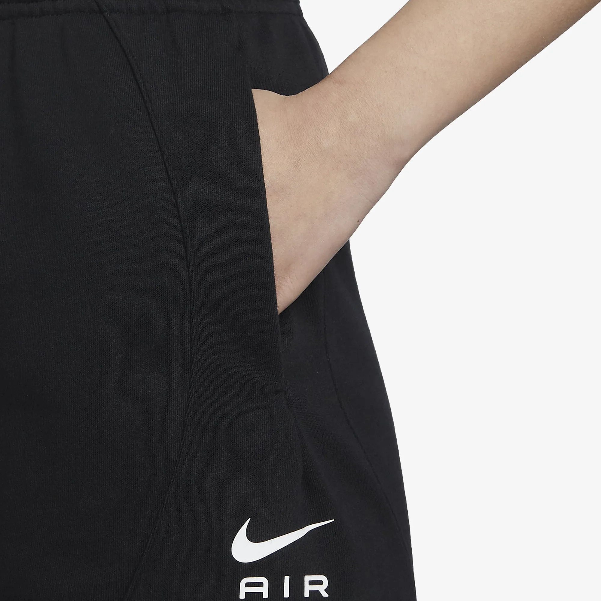 Nike | MID RISE FLEECE SHORTS { BLACK - Image 4