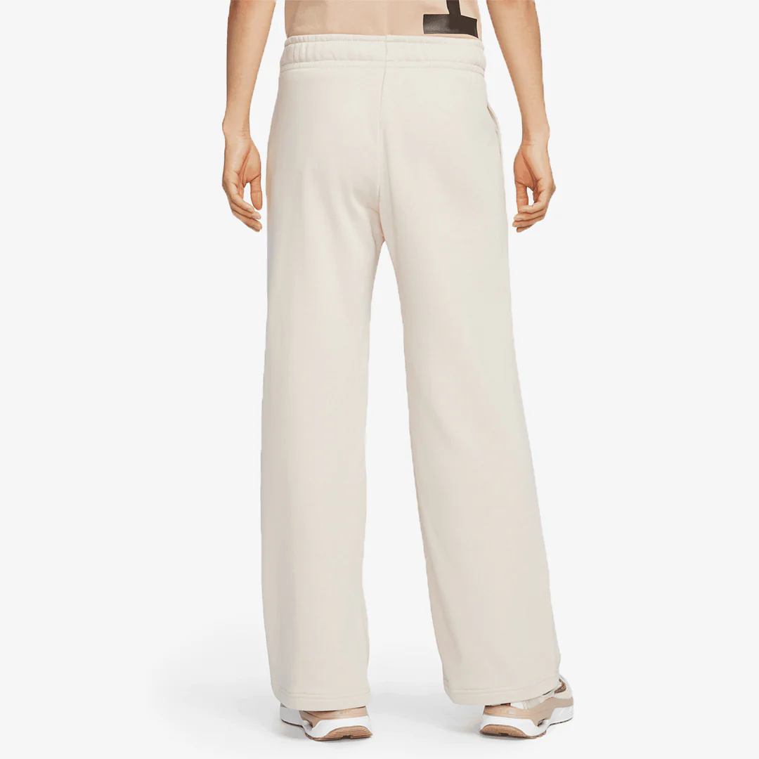 Nike | MID RISE WIDE LEG SWEATPANTS { SANDDRIFT/WHITE - Image 2