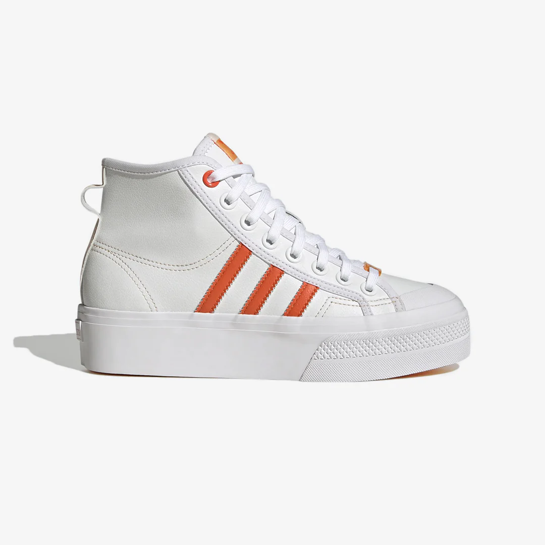Adidas Originals | NIZZA PLATFORM MID VEGAN { WHITE/BLISS ORANGE