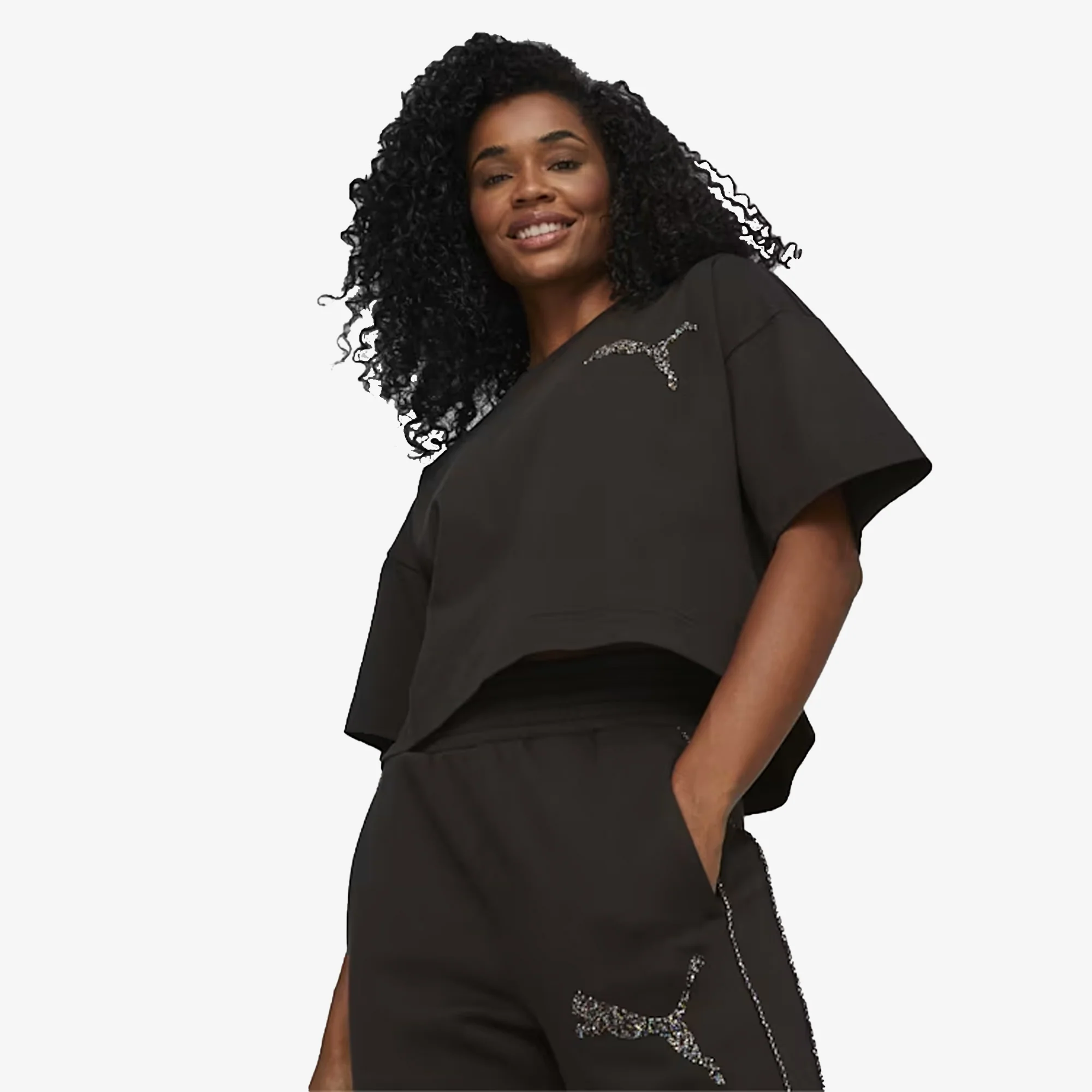 Puma | SWAROVSKI CRYSTALS TEE { BLACK - Image 3