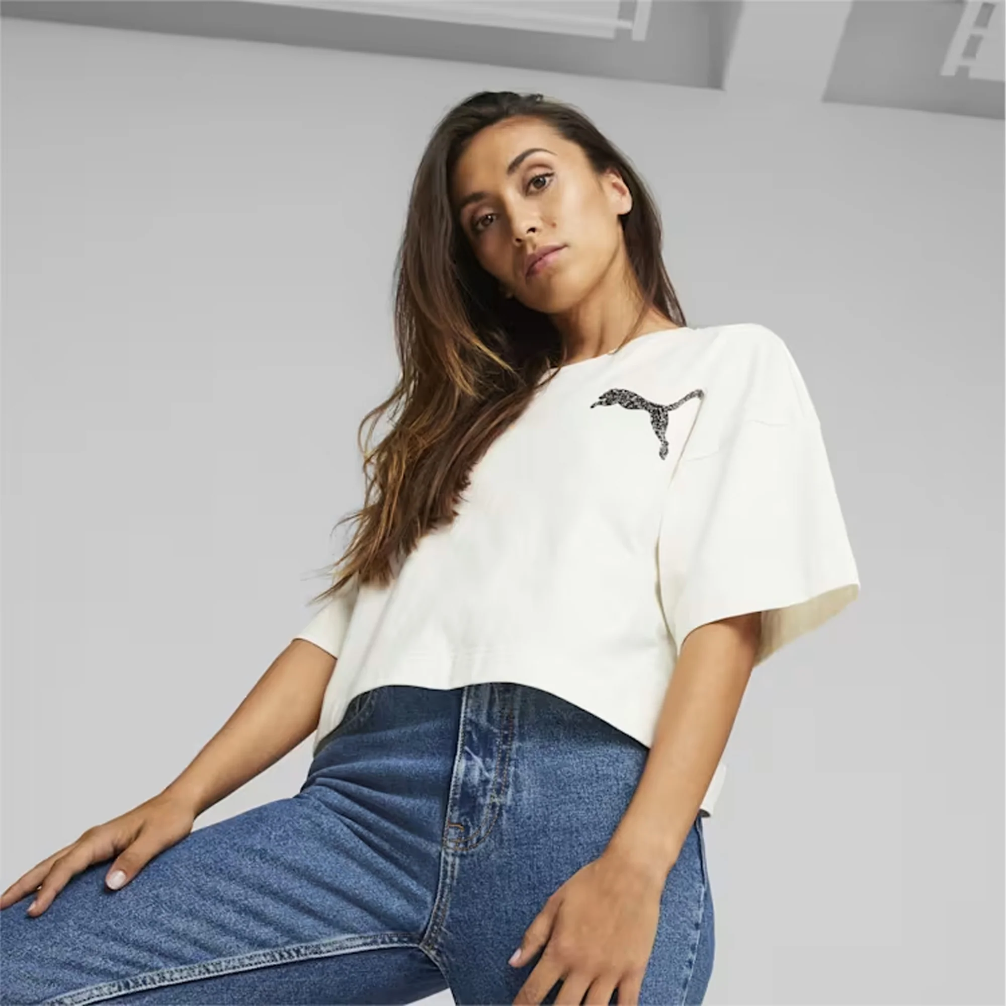 Puma | SWAROVSKI CRYSTALS TEE { WHITE - Image 3