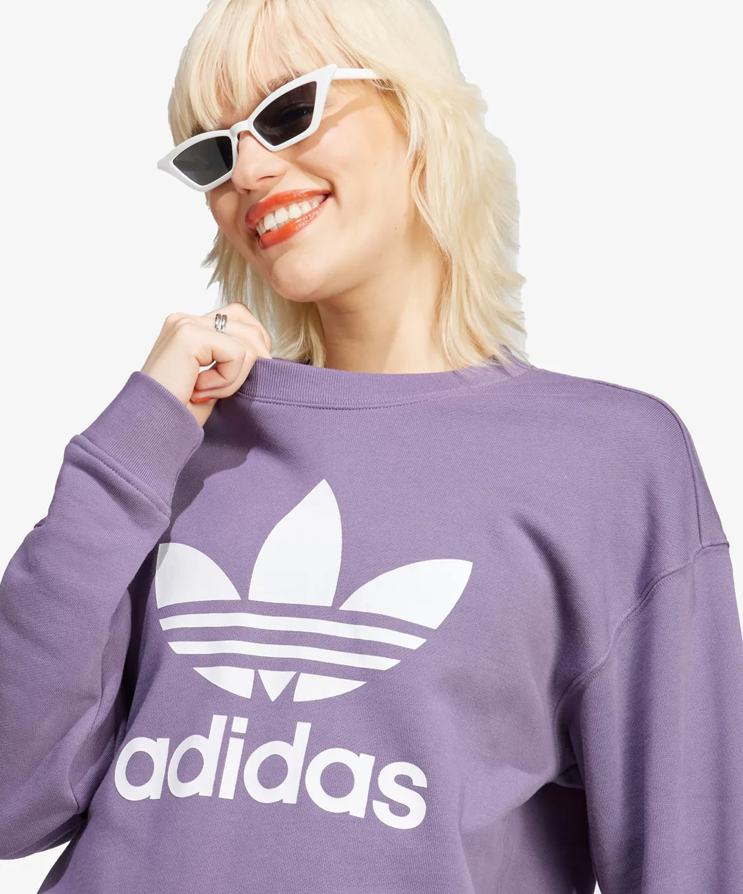 Adidas Originals | TREFOIL CREW SWEATSHIRT { SHADOW VIOLET - Image 3