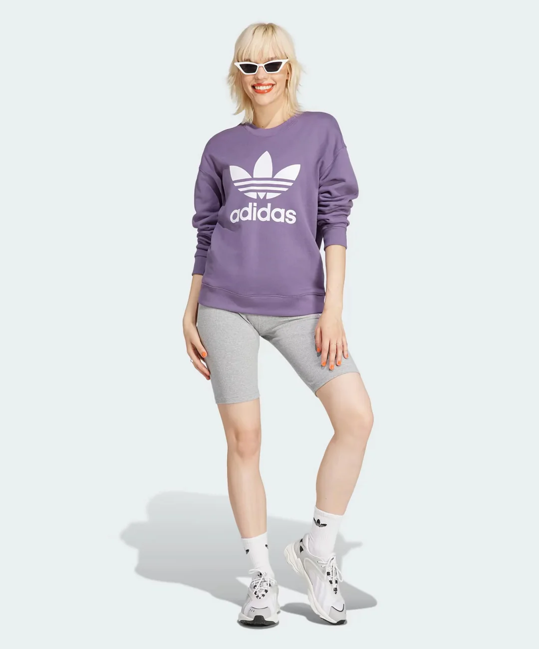Adidas Originals | TREFOIL CREW SWEATSHIRT { SHADOW VIOLET - Image 7