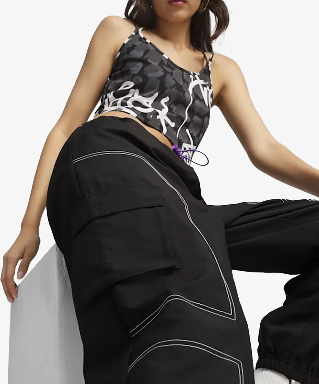 Puma | X-GIRL CARGO PANT { BLACK - Image 4