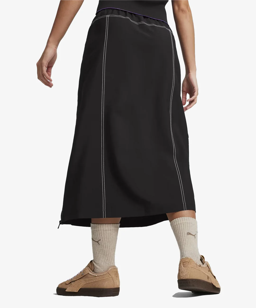 Puma | X-GIRL MIDI SKIRT { BLACK - Image 2