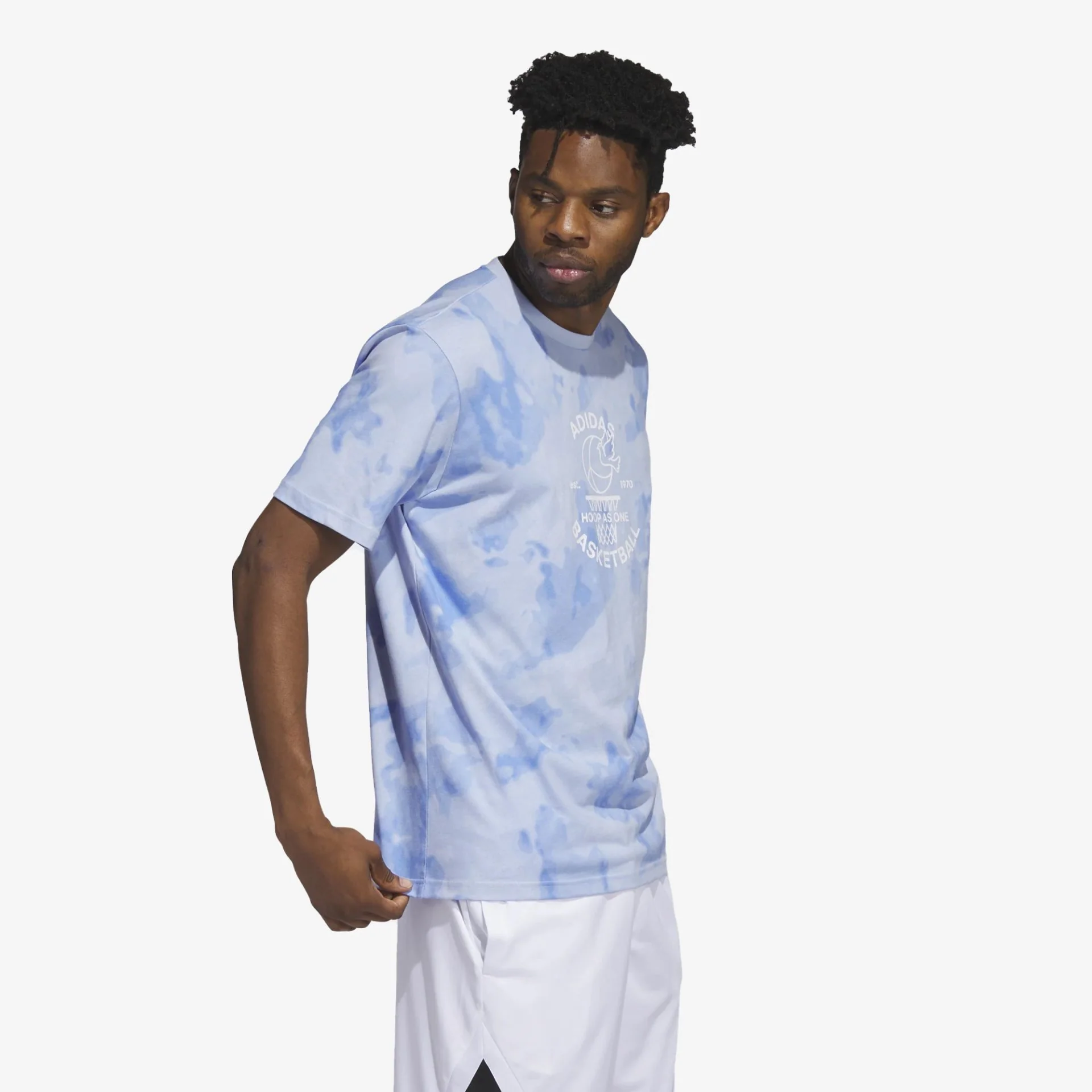 Adidas | WORLDWIDE HOOPS BASKETBALL GRAPHIC TEE { BLUE - Image 2