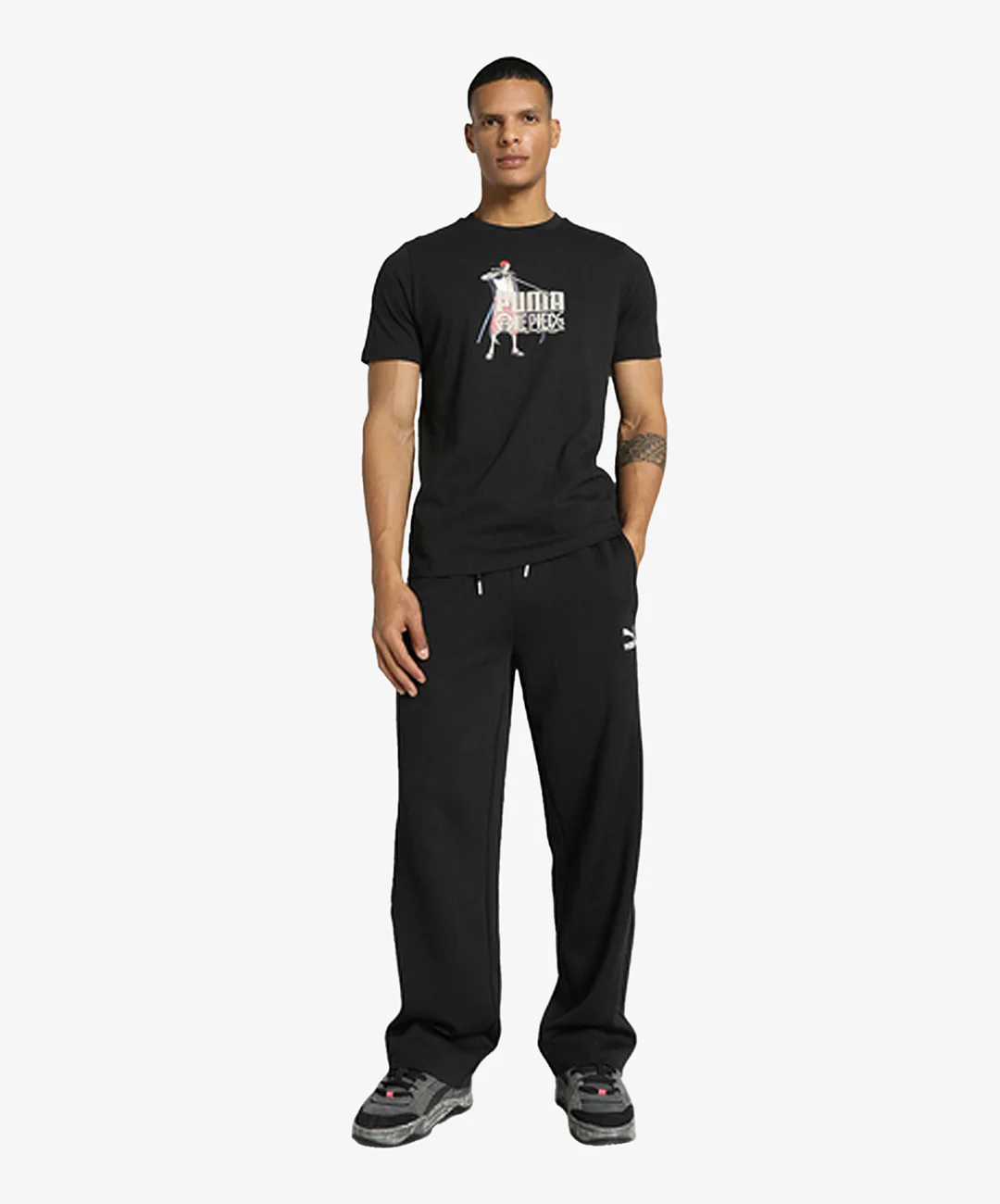 Puma | X ONE PIECE GRAPHIC TEE { PUMA BLACK - Image 6