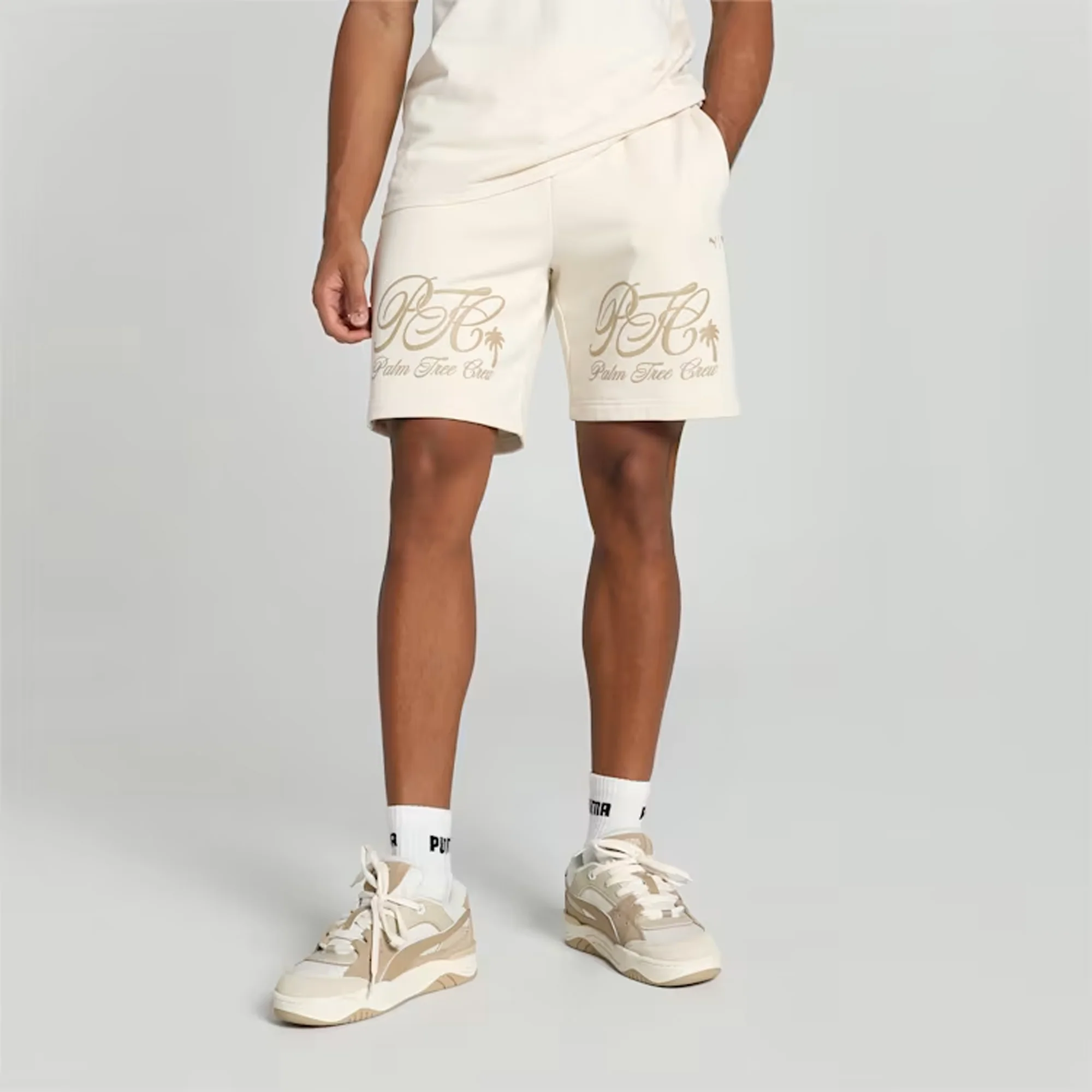 Puma | X PALM TREE CREW RELAXED FIT SHORTS { ALPINE SNOW